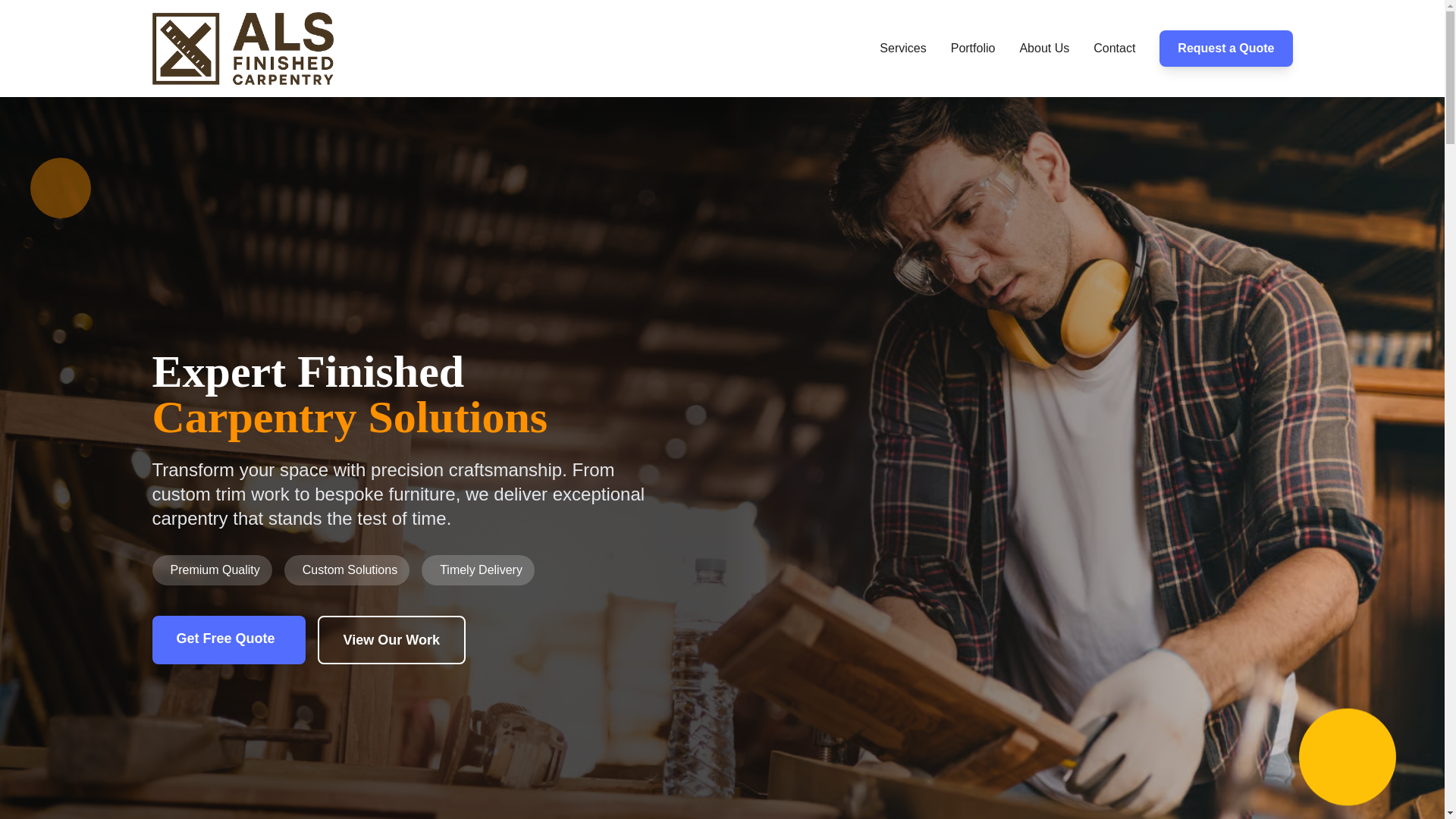 website screenshot of https://alsfinishedcarpentry.com/