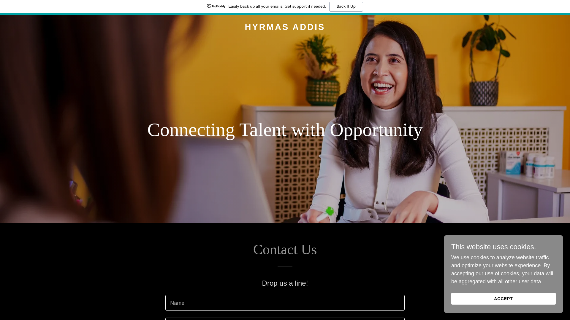 website screenshot of https://hyrmasaddis.com/