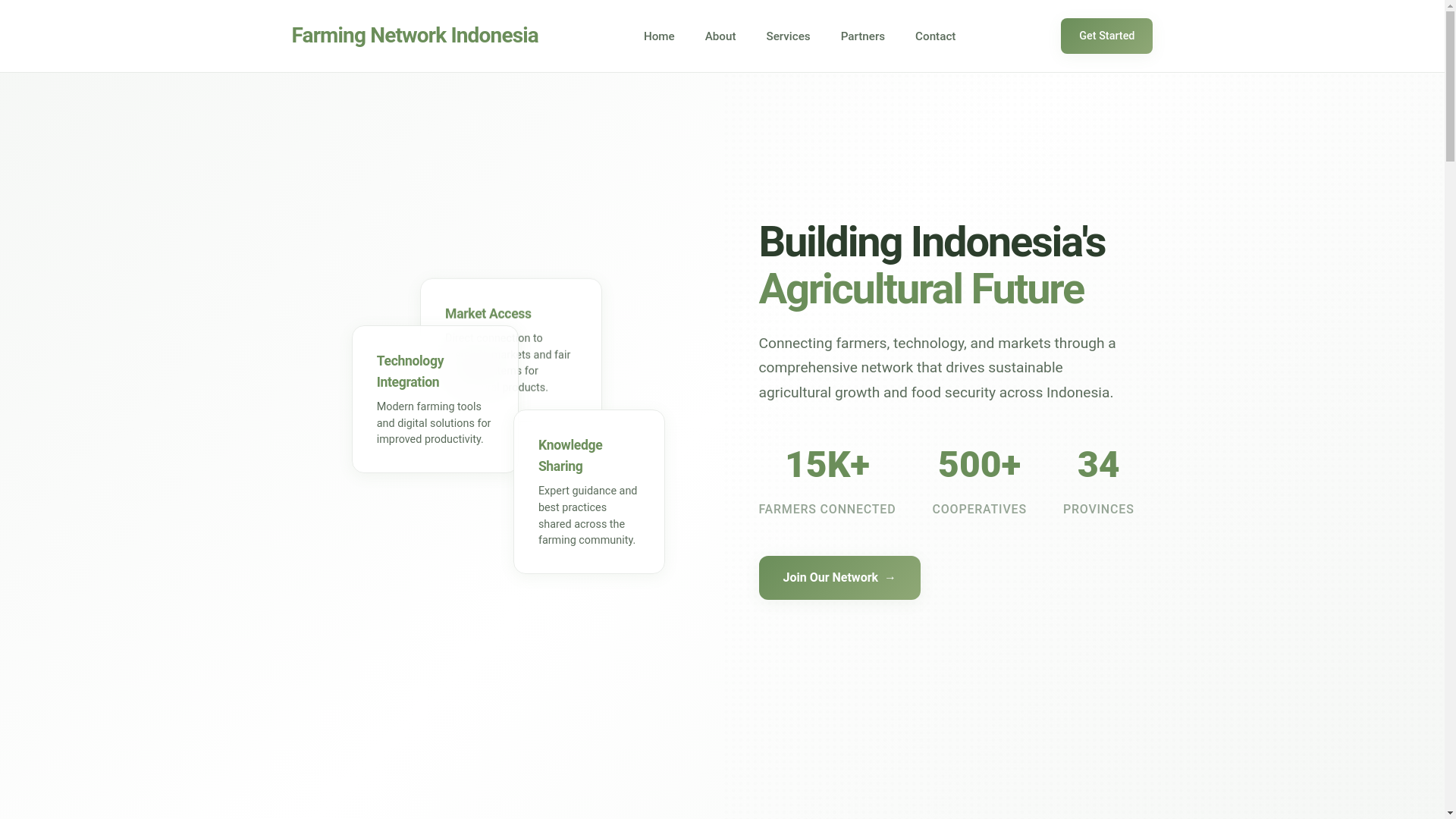 website screenshot of https://farmnetwork.site/