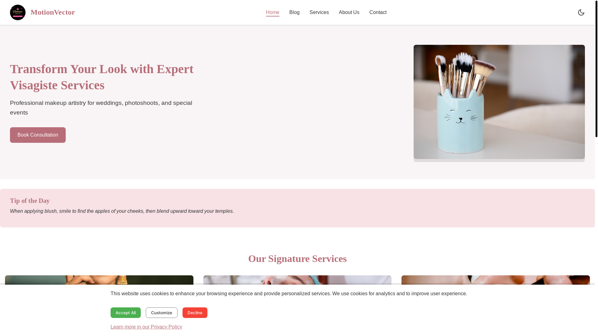 website screenshot of https://motionvector.sbs/