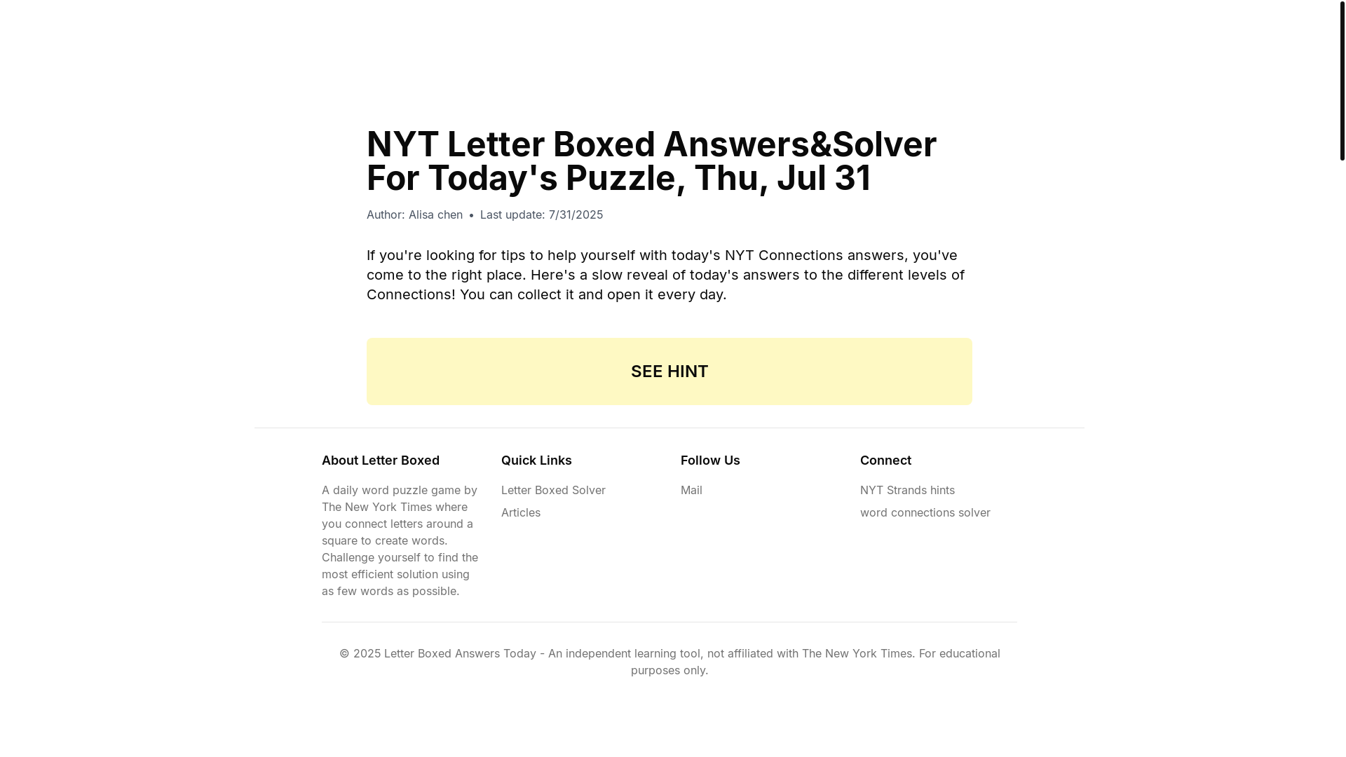 website screenshot of https://letter-boxed-answers.pages.dev/