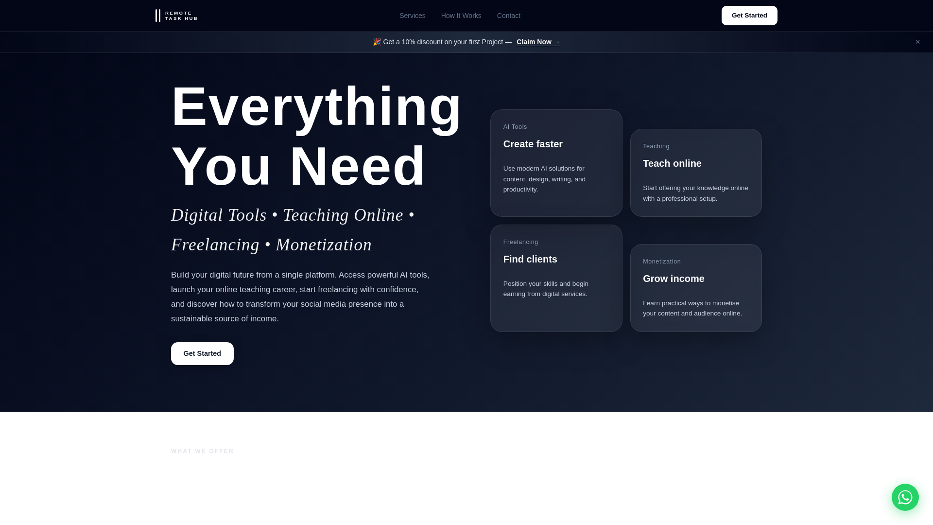 website screenshot of https://remotehubtask.com/