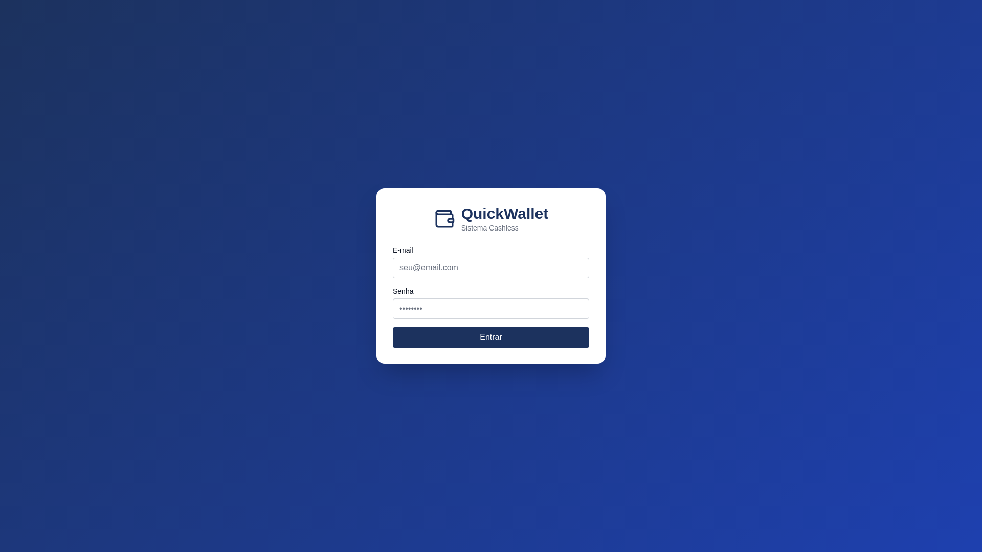 website screenshot of https://wallet-dev.quicklabs.com.br/