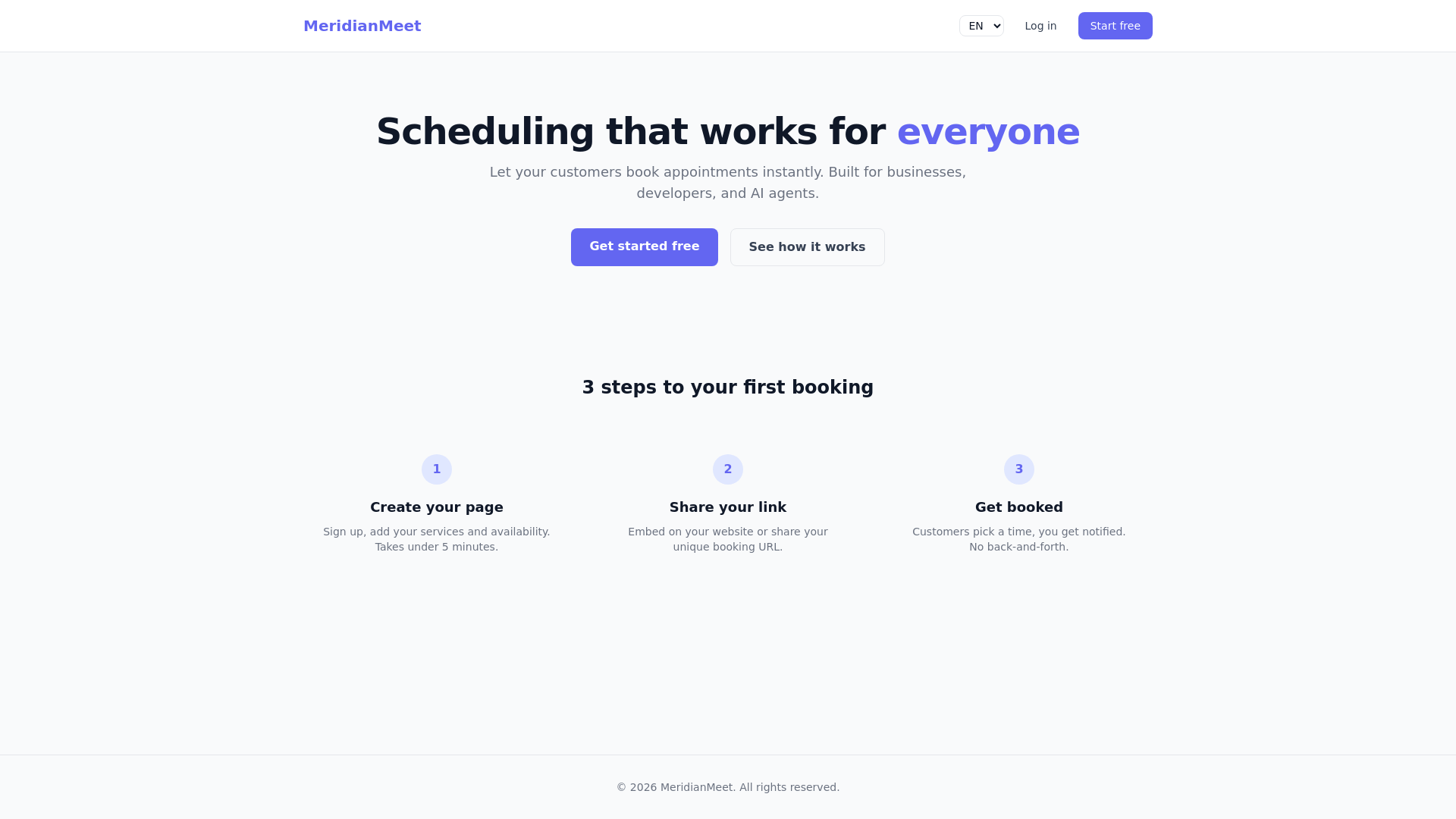 website screenshot of https://meridianmeet.com/