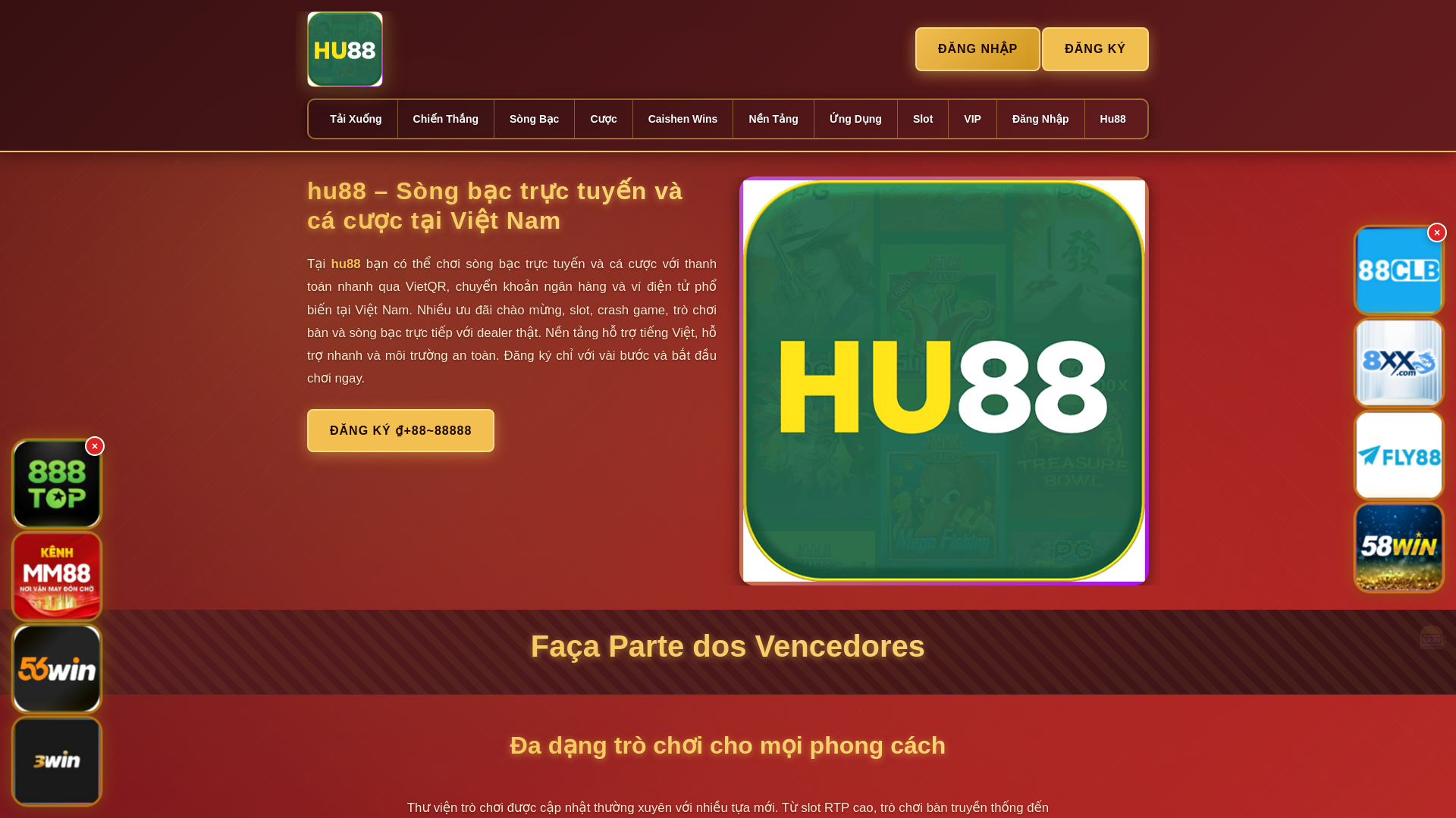 website screenshot of https://hu88hai.com/