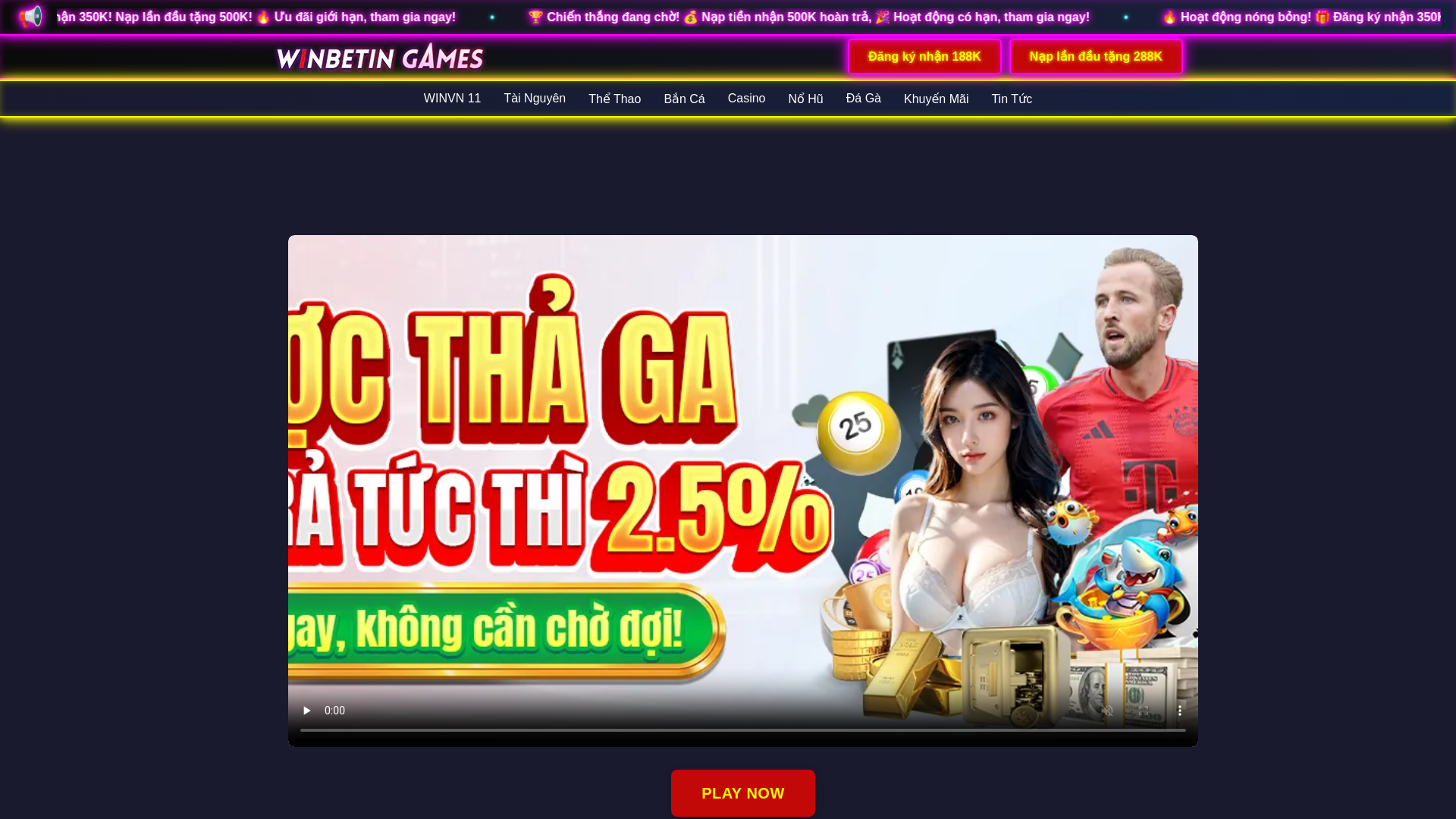 website screenshot of https://winvn11winvn.com/