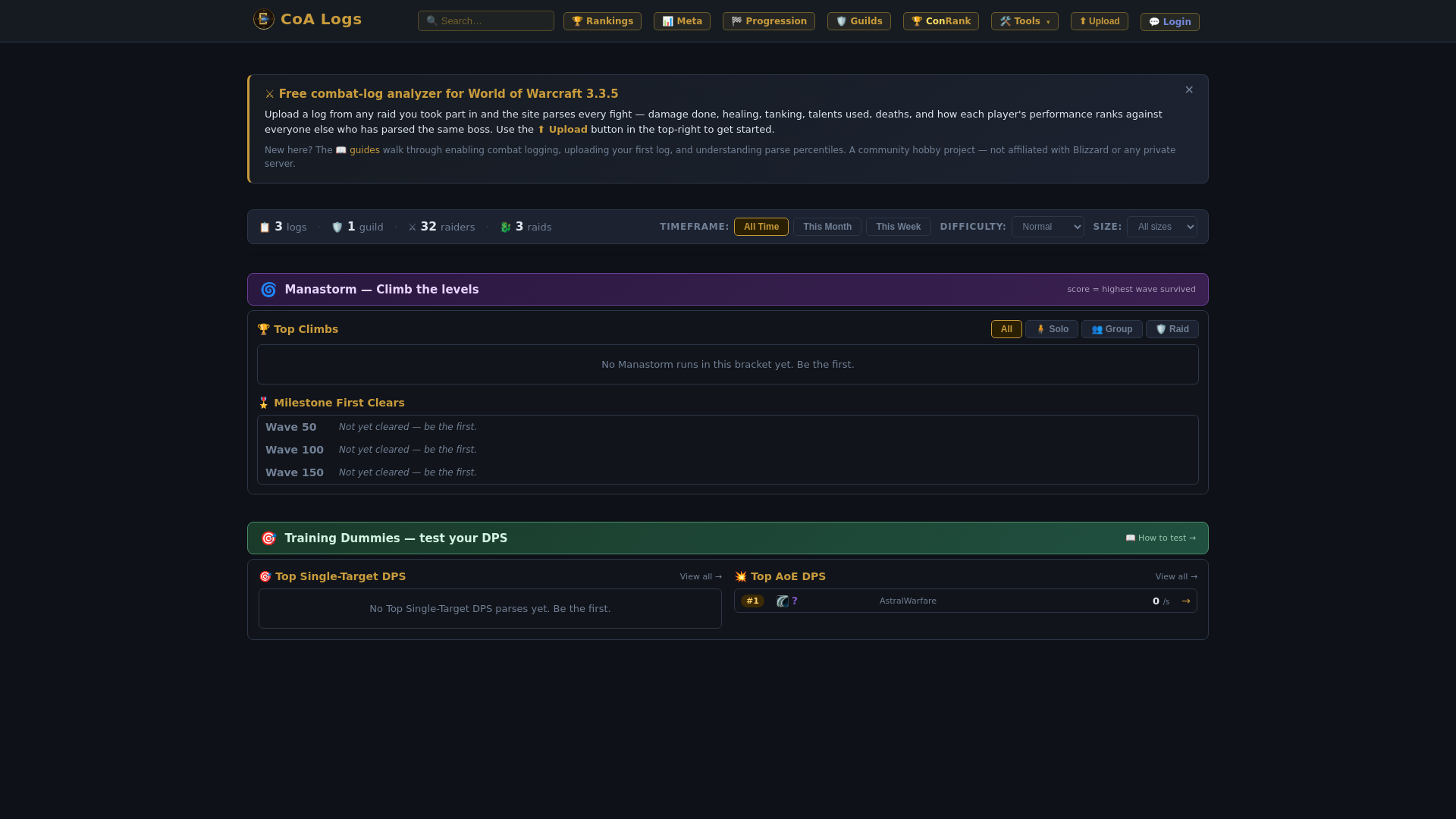 website screenshot of https://coalogs.com/