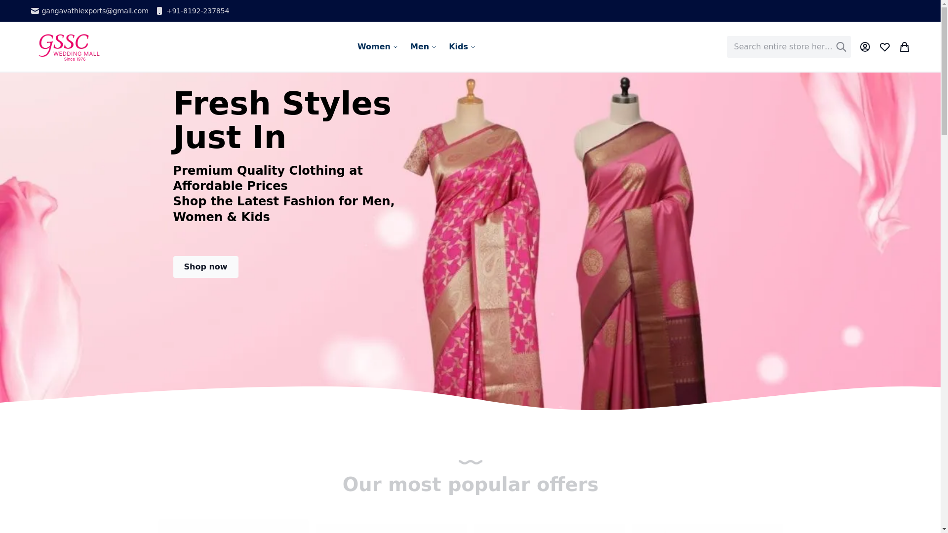 website screenshot of https://gangavathiexports.com/