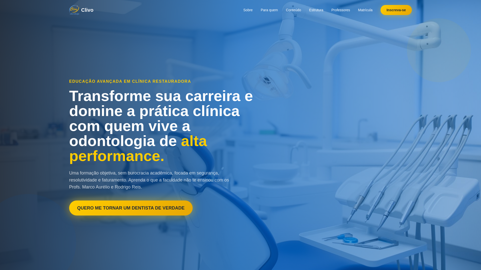 website screenshot of https://clivocursos.com.br/