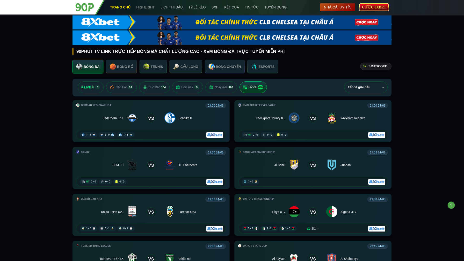 website screenshot of https://90phutvl.cc