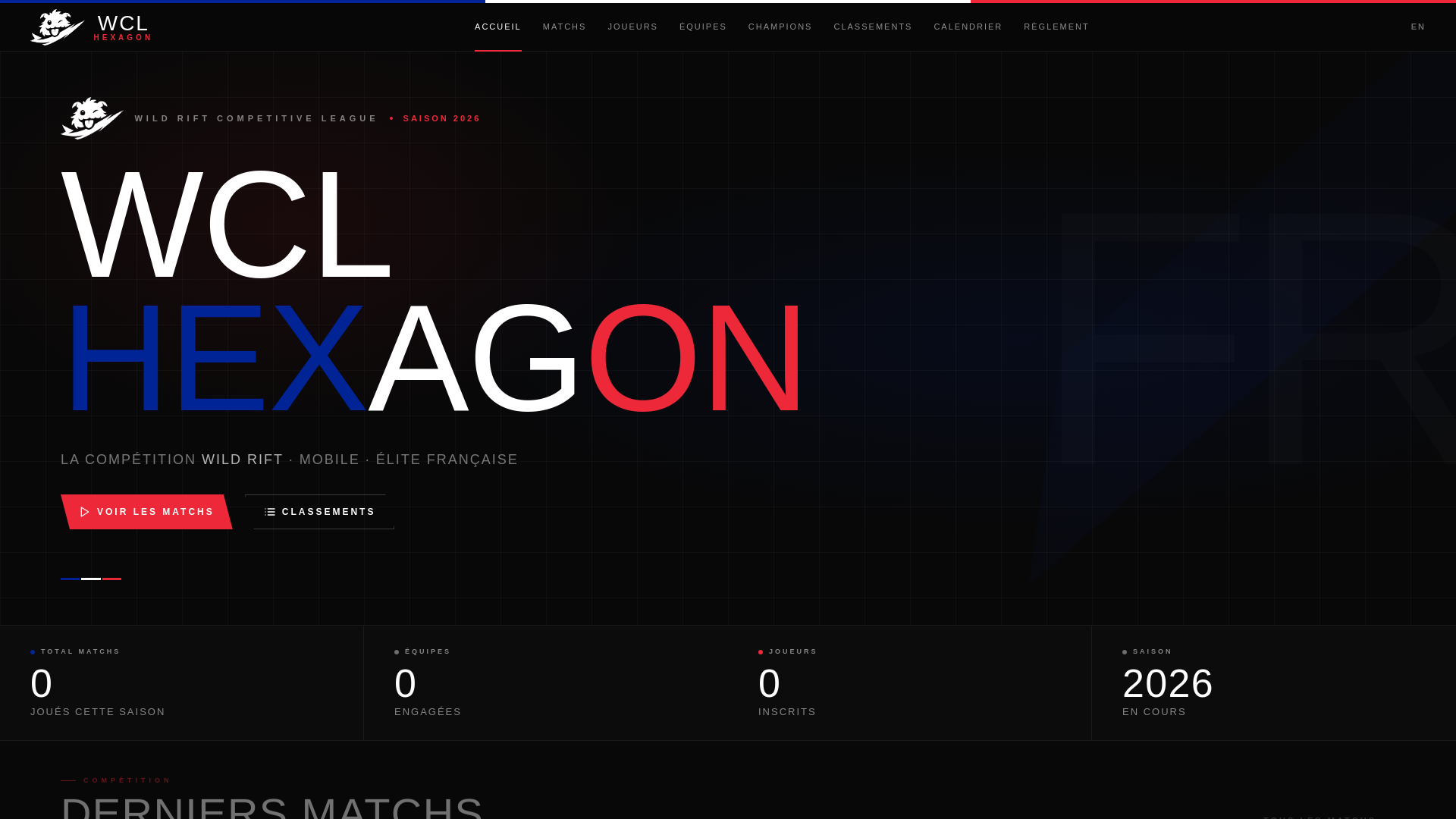 website screenshot of https://wclhexagone.com/