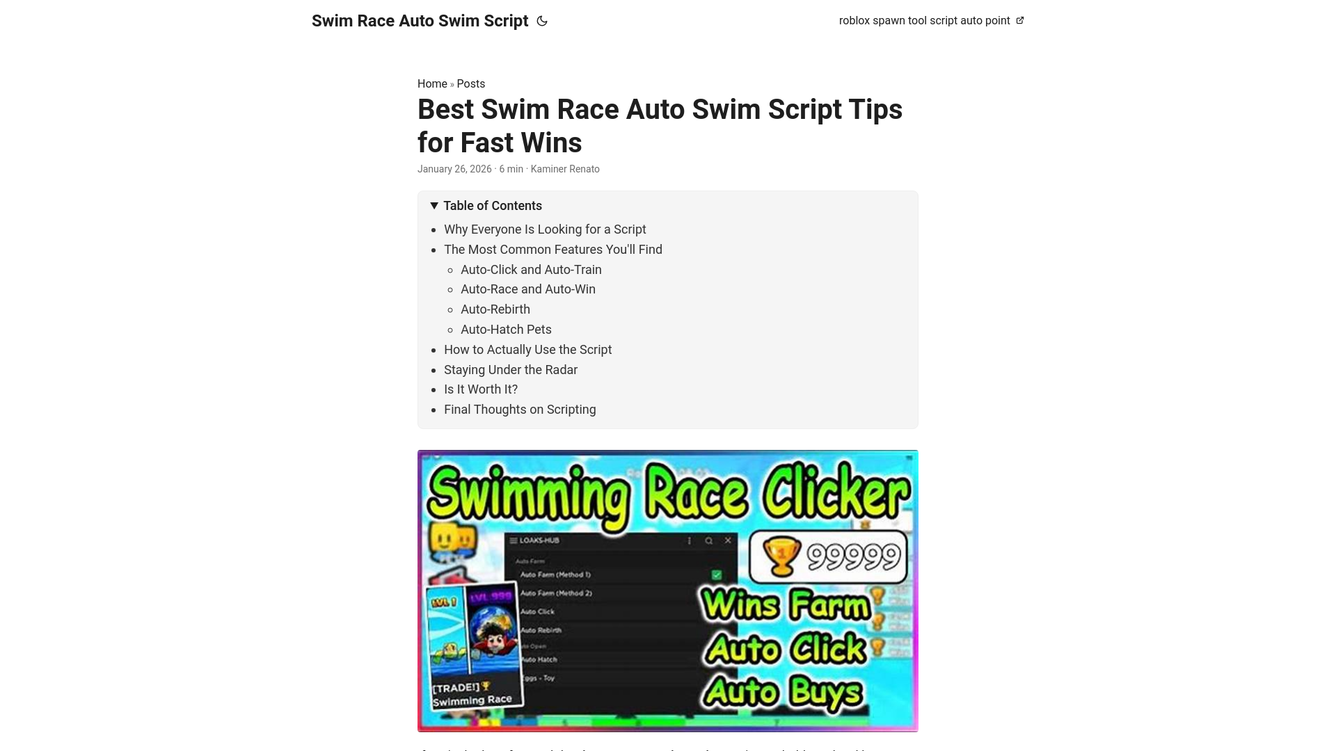 website screenshot of https://swim-race-auto-swim-script.pages.dev/