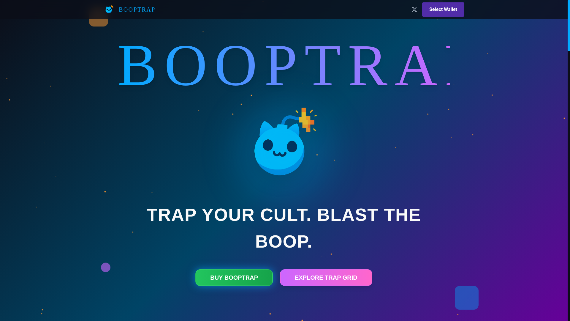 website screenshot of https://booptrap.biz/