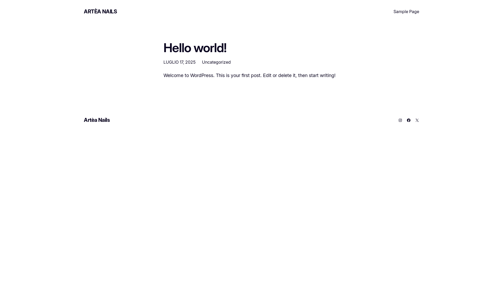 website screenshot of https://arteanails.it/