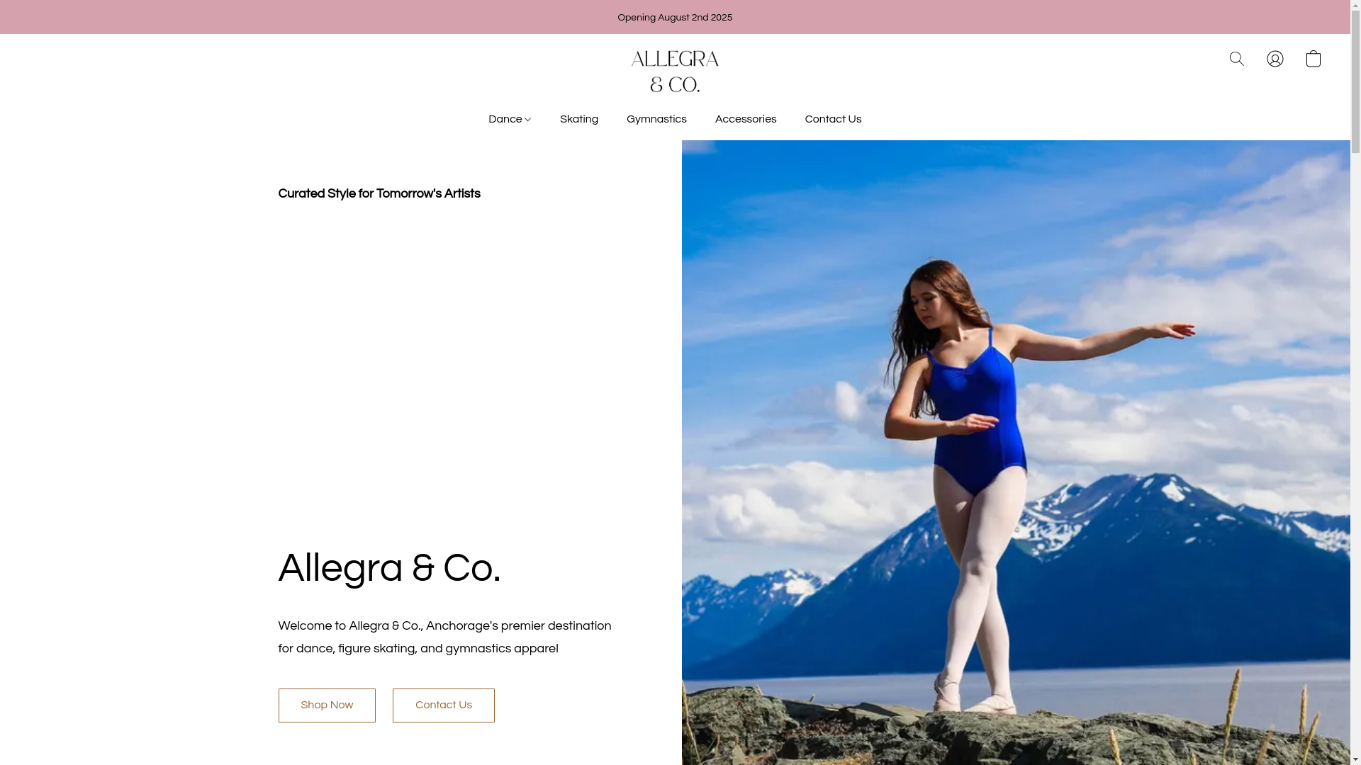 website screenshot of https://allegraak.com/