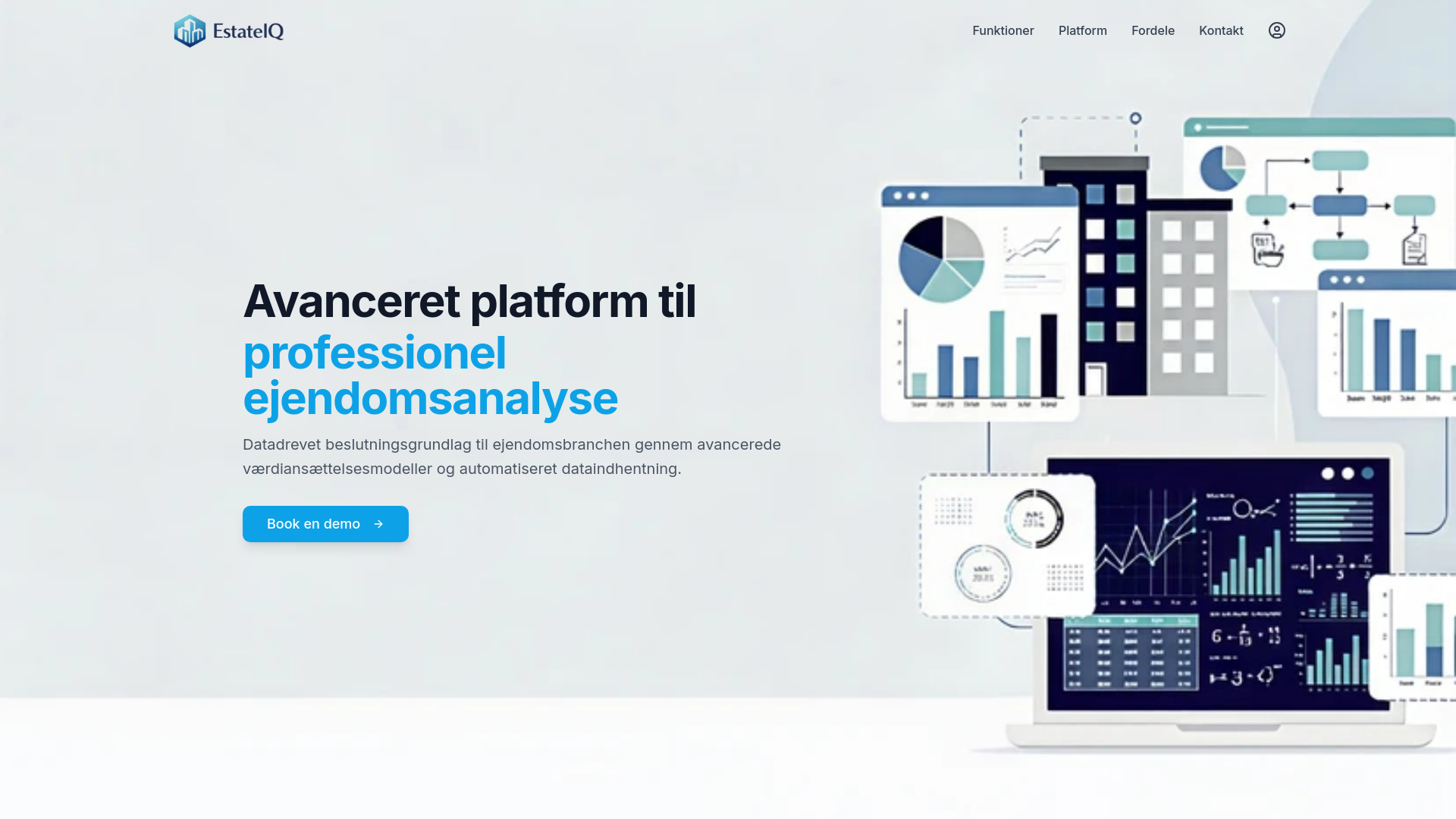 website screenshot of https://estateiq.dk/
