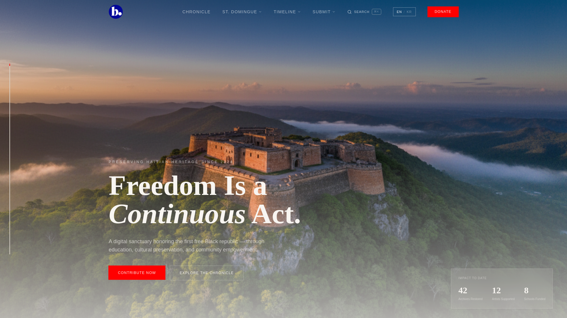 website screenshot of https://thehaiti.org/