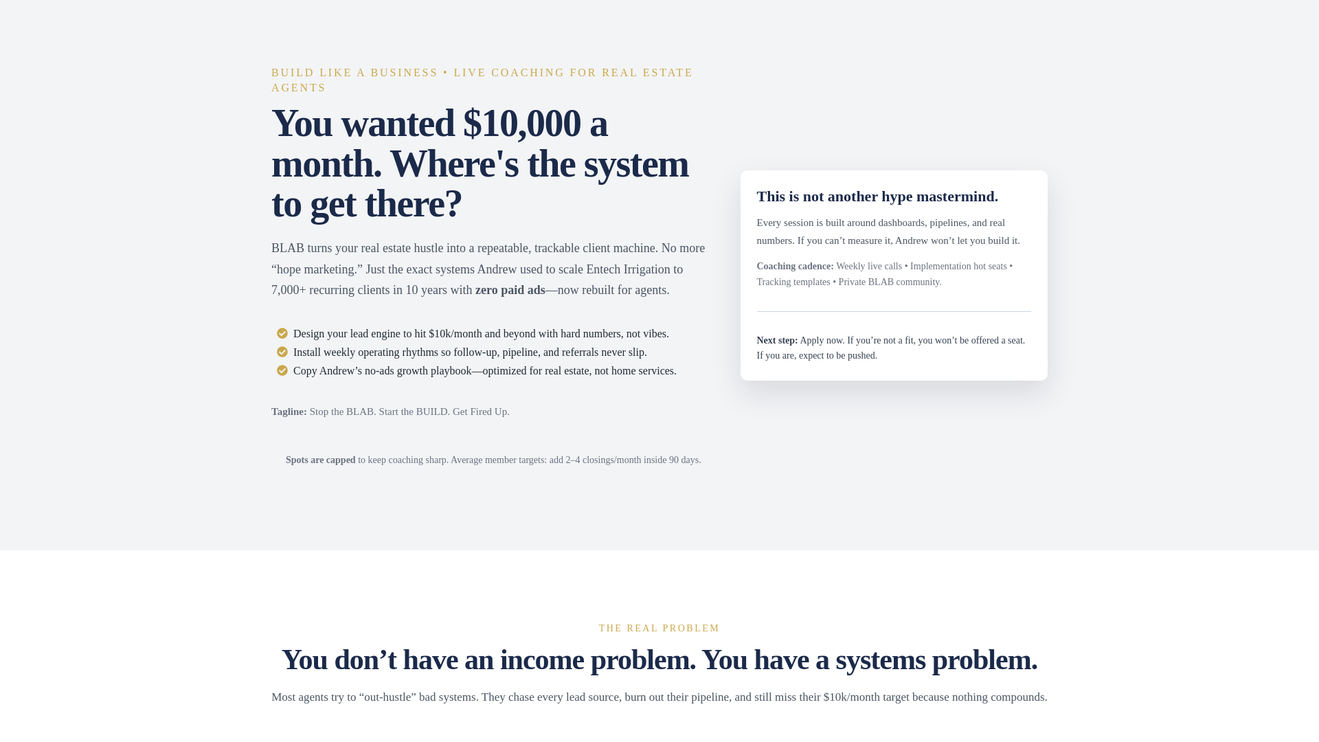 website screenshot of https://buildlikeabusiness.com/