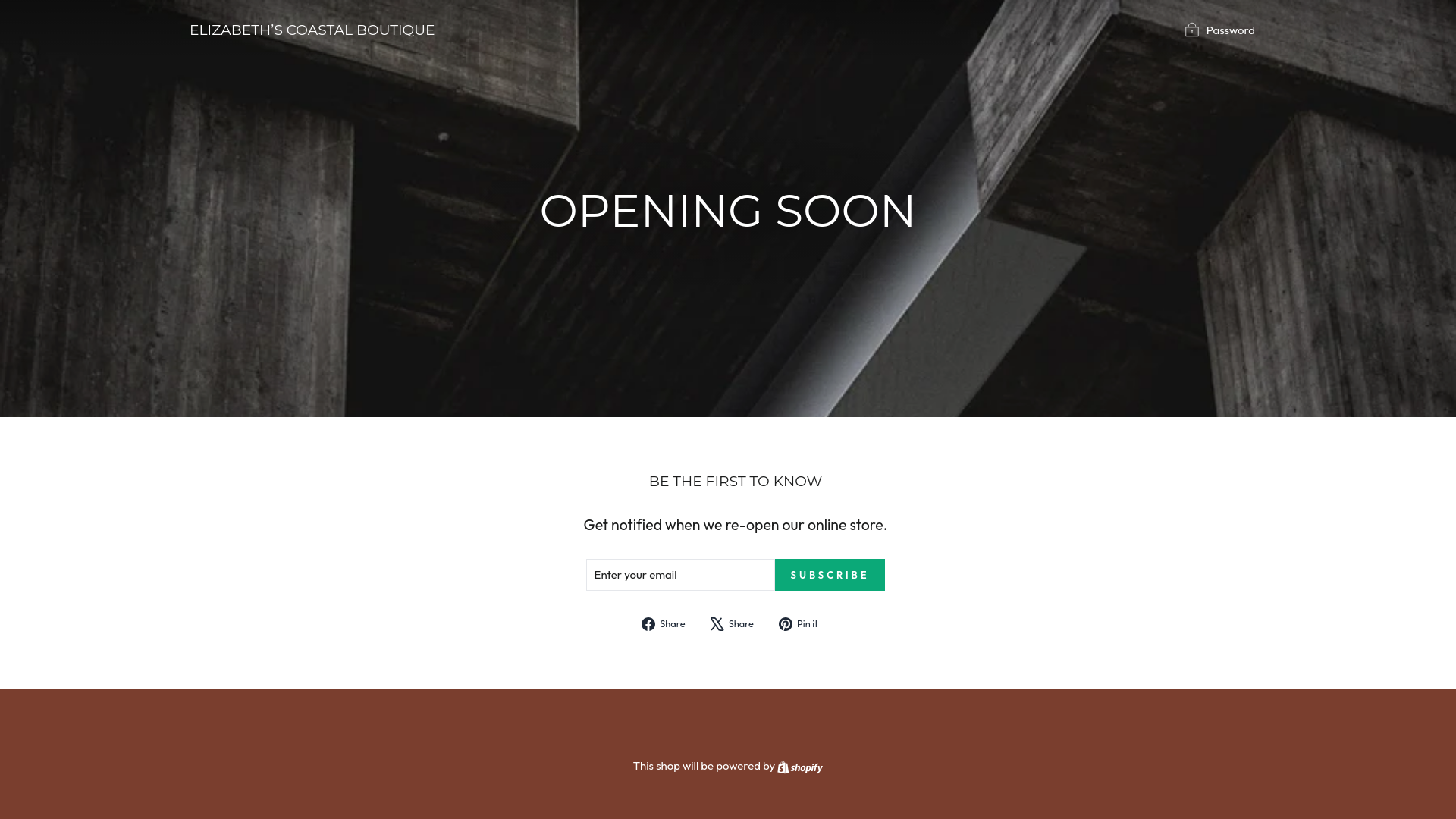 website screenshot of https://elizabethscoastalboutique.com