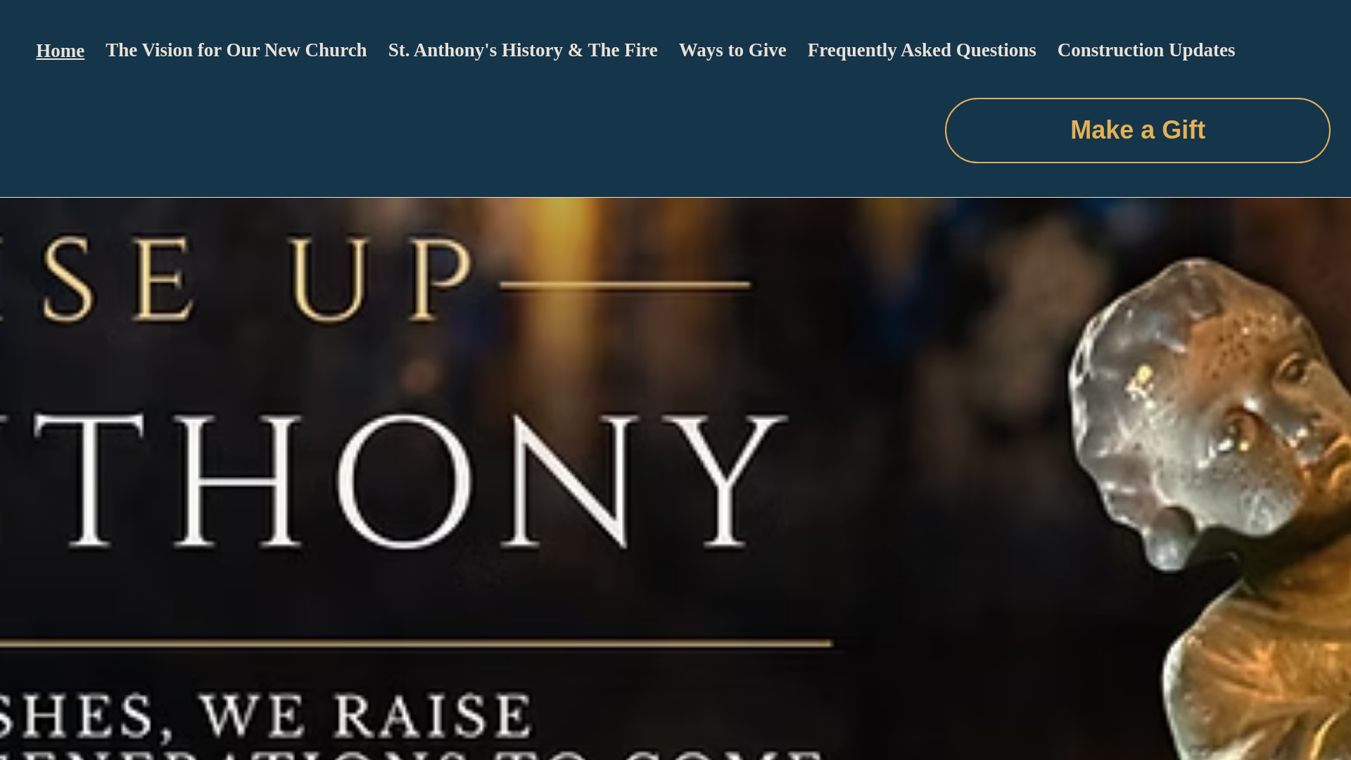 website screenshot of https://raiseupstanthony.com