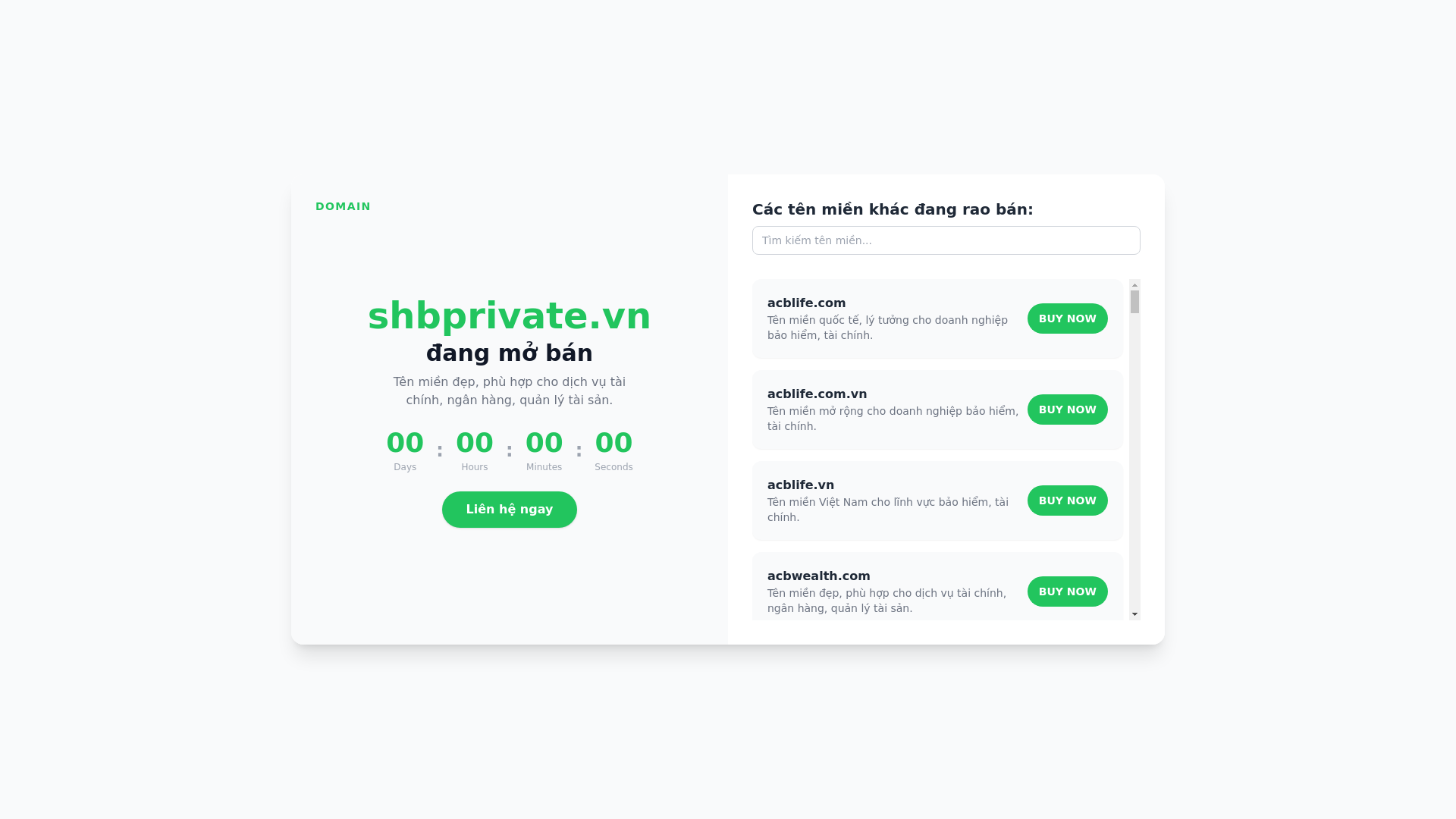 website screenshot of https://shbprivate.vn/