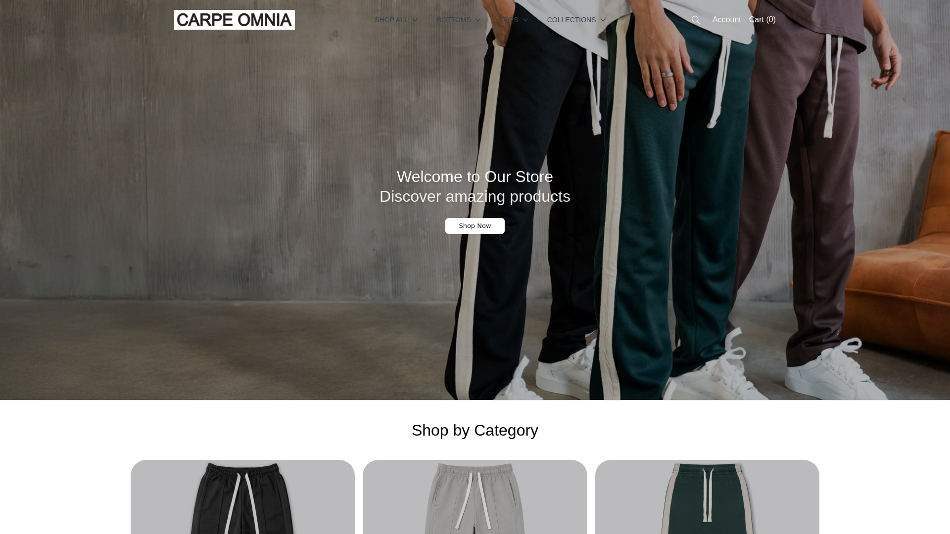 website screenshot of https://carpeomnialifestyle.shop/