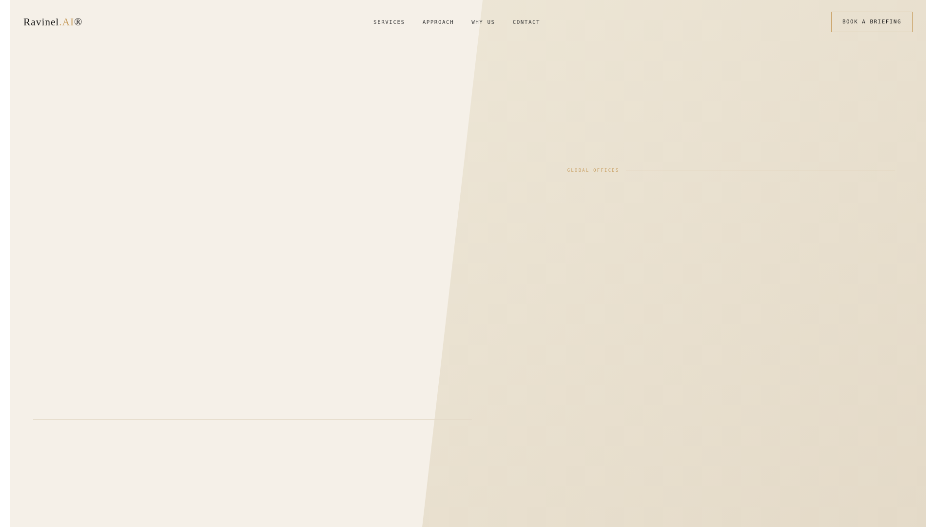 website screenshot of https://ravinel.ai/