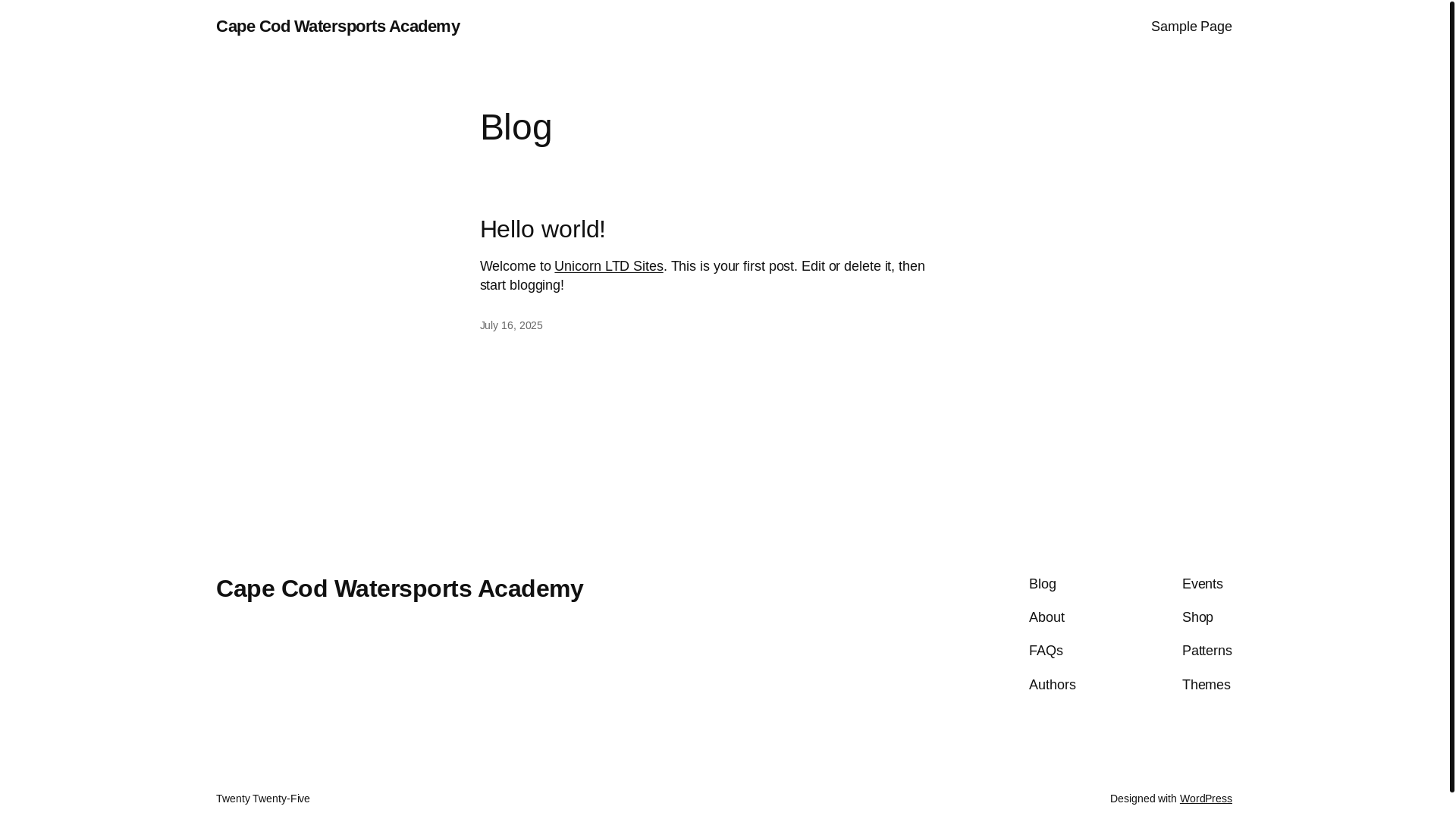website screenshot of https://capecodwatersports.org/