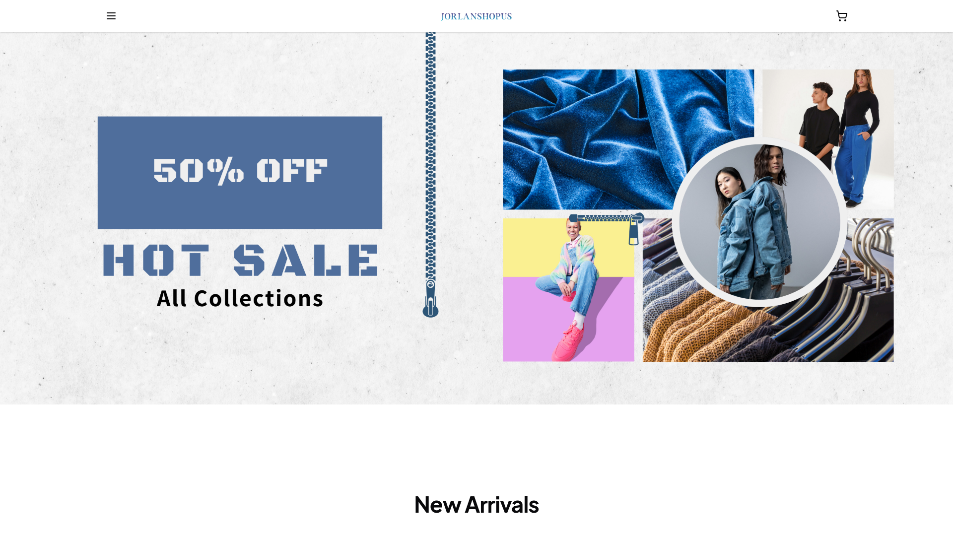 website screenshot of https://jorlanshopus.com/