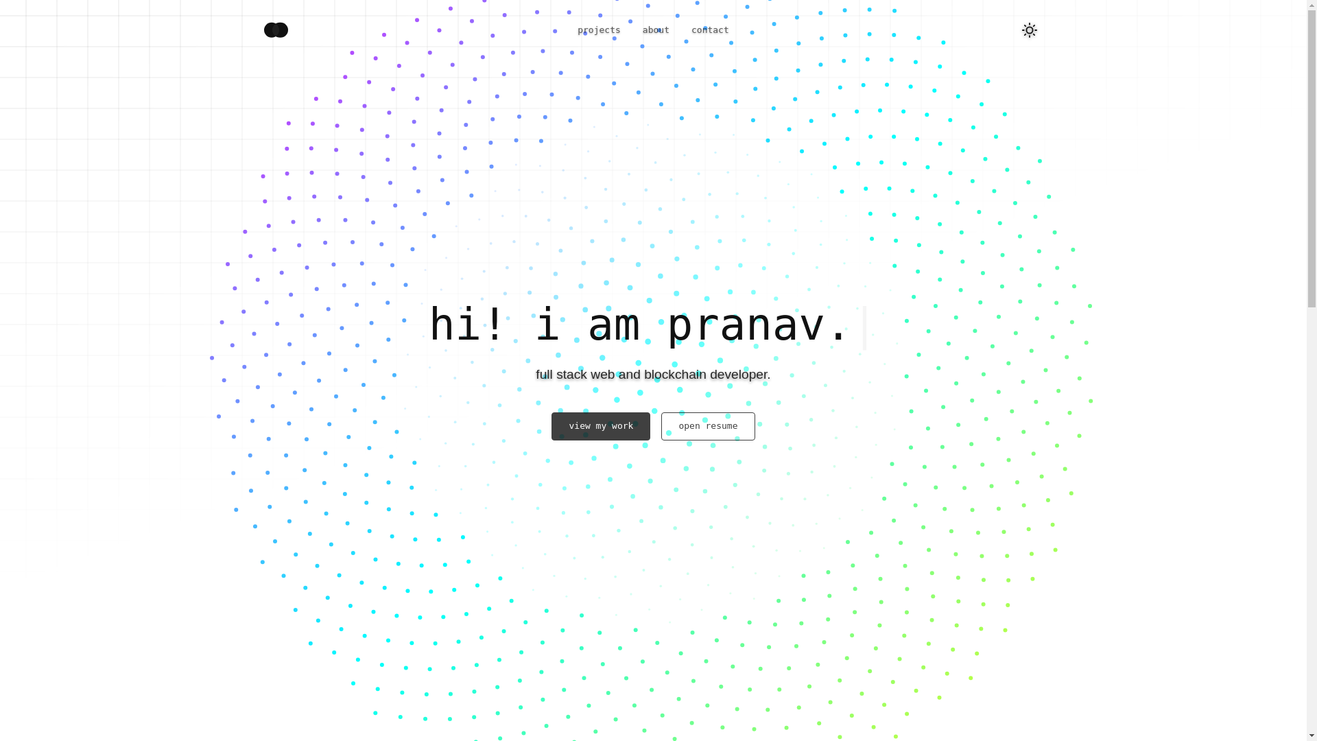 website screenshot of https://pranav.technology/