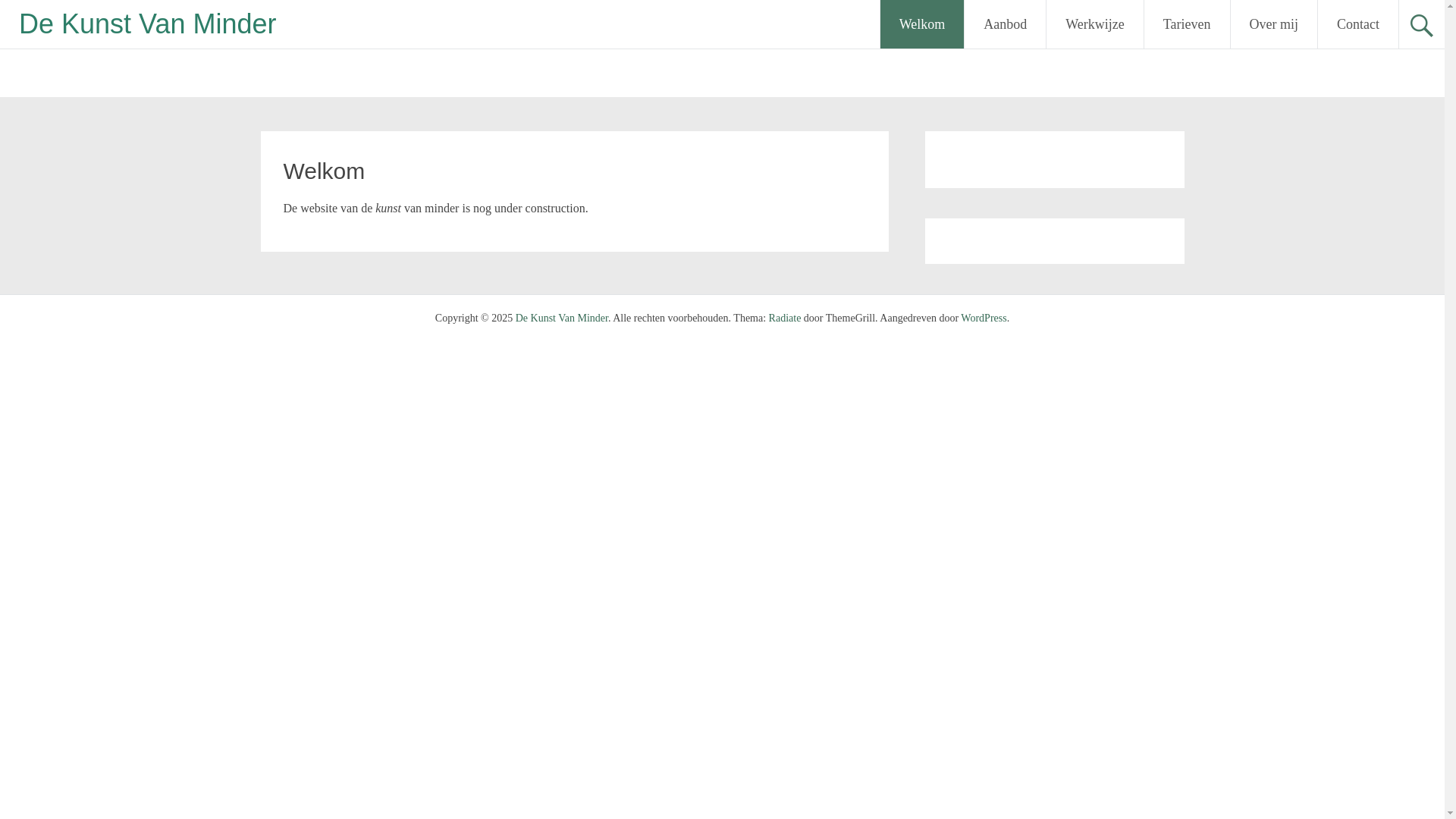 website screenshot of https://dekunstvanminder.nl/
