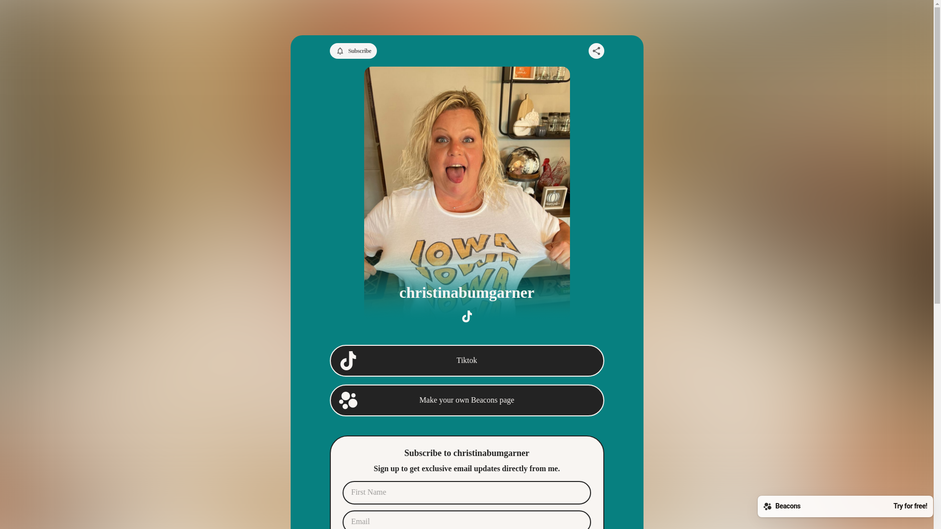 website screenshot of https://christinabumgarner.com/
