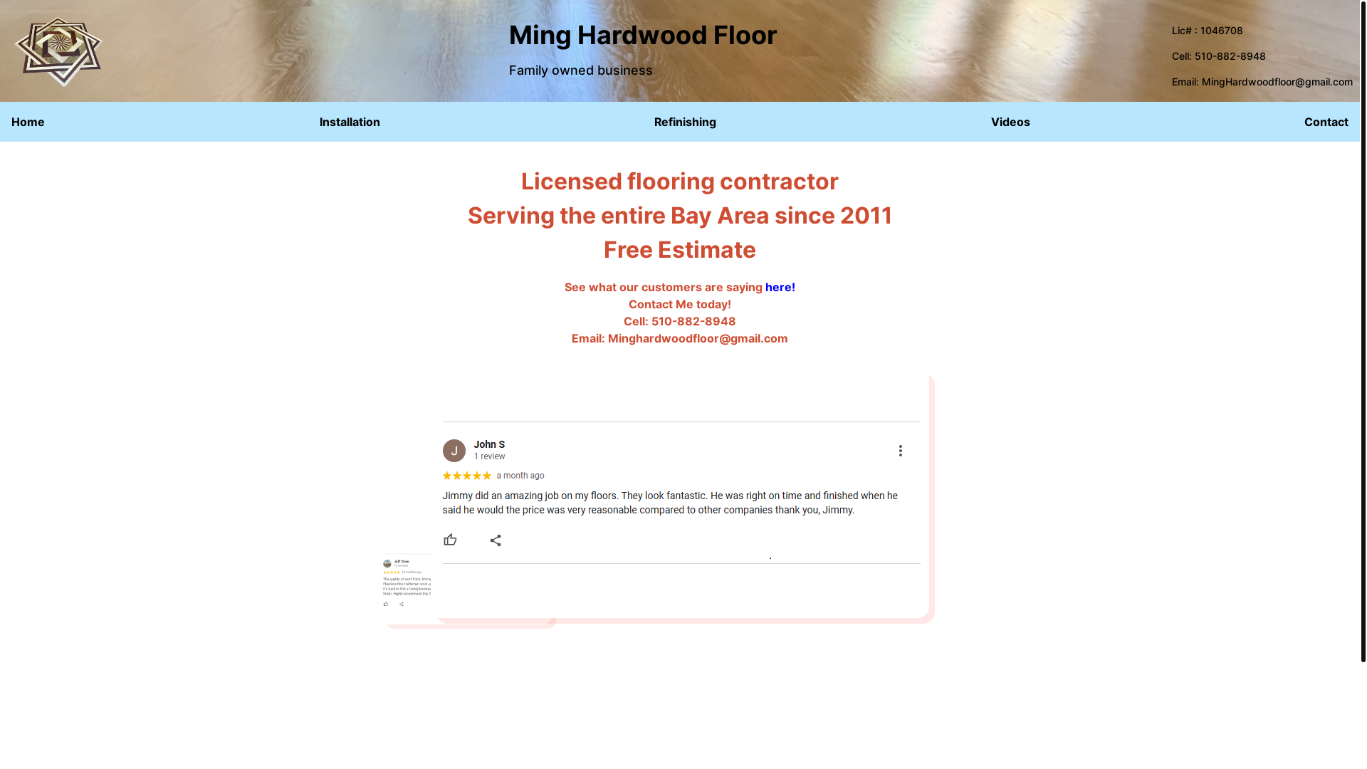 website screenshot of https://minghardwoodfloor.com/
