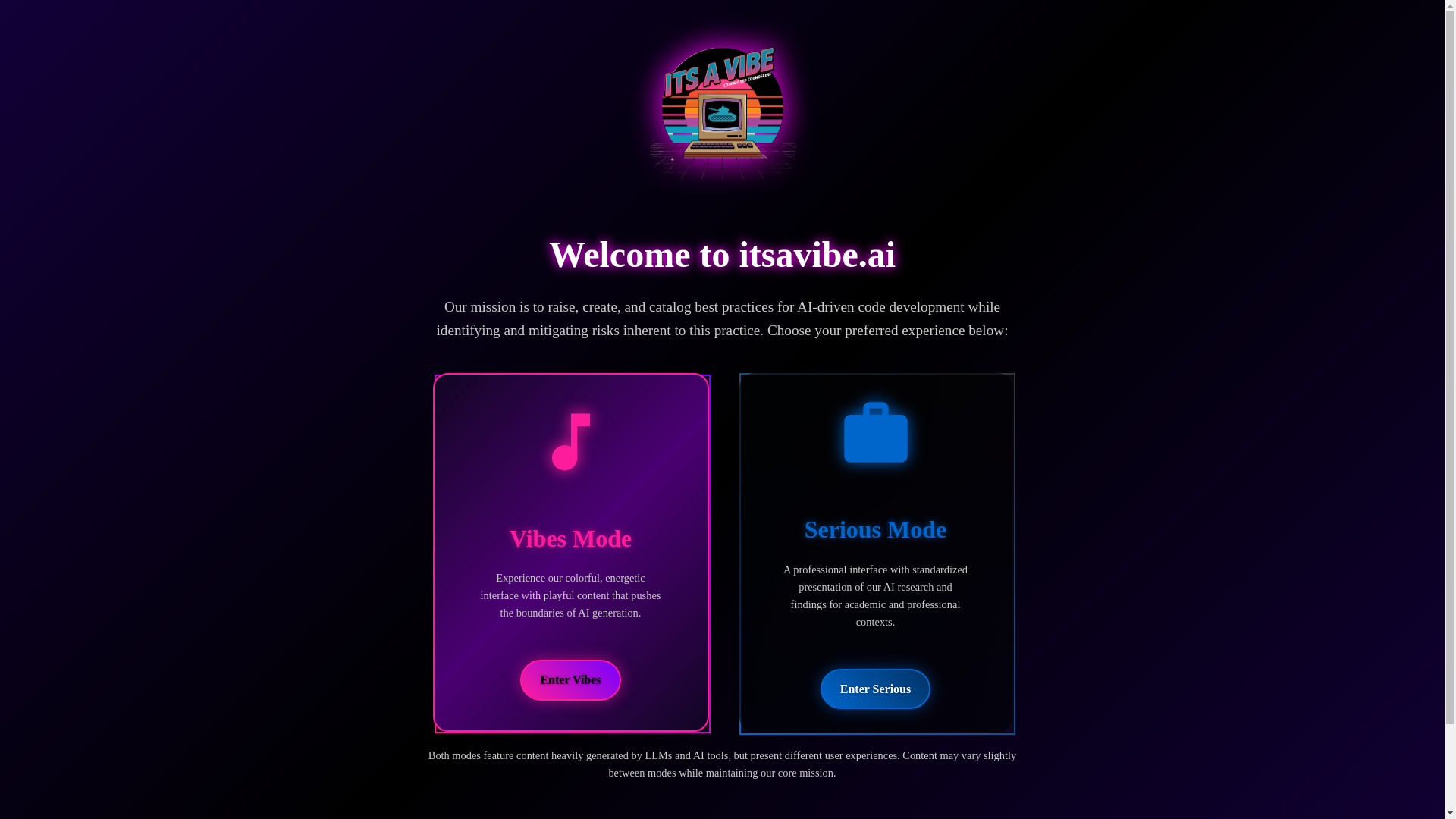 website screenshot of https://itsavibe-ai.pages.dev/