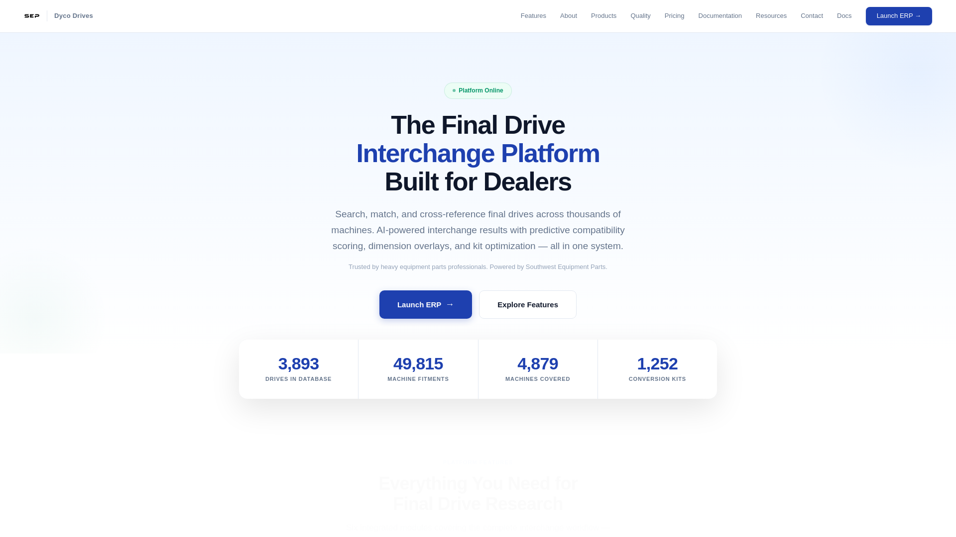 website screenshot of https://dycodrives.com/