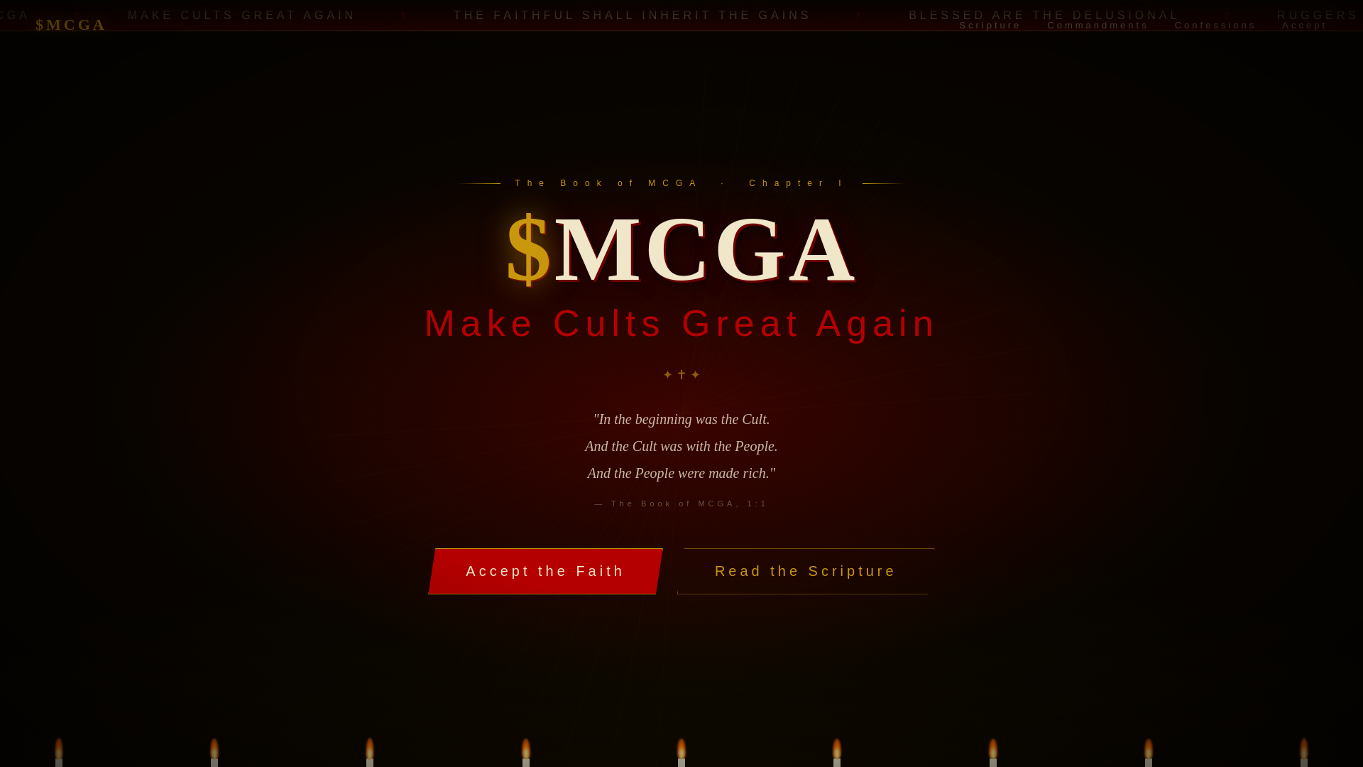 website screenshot of https://makecultsgreatagain.xyz