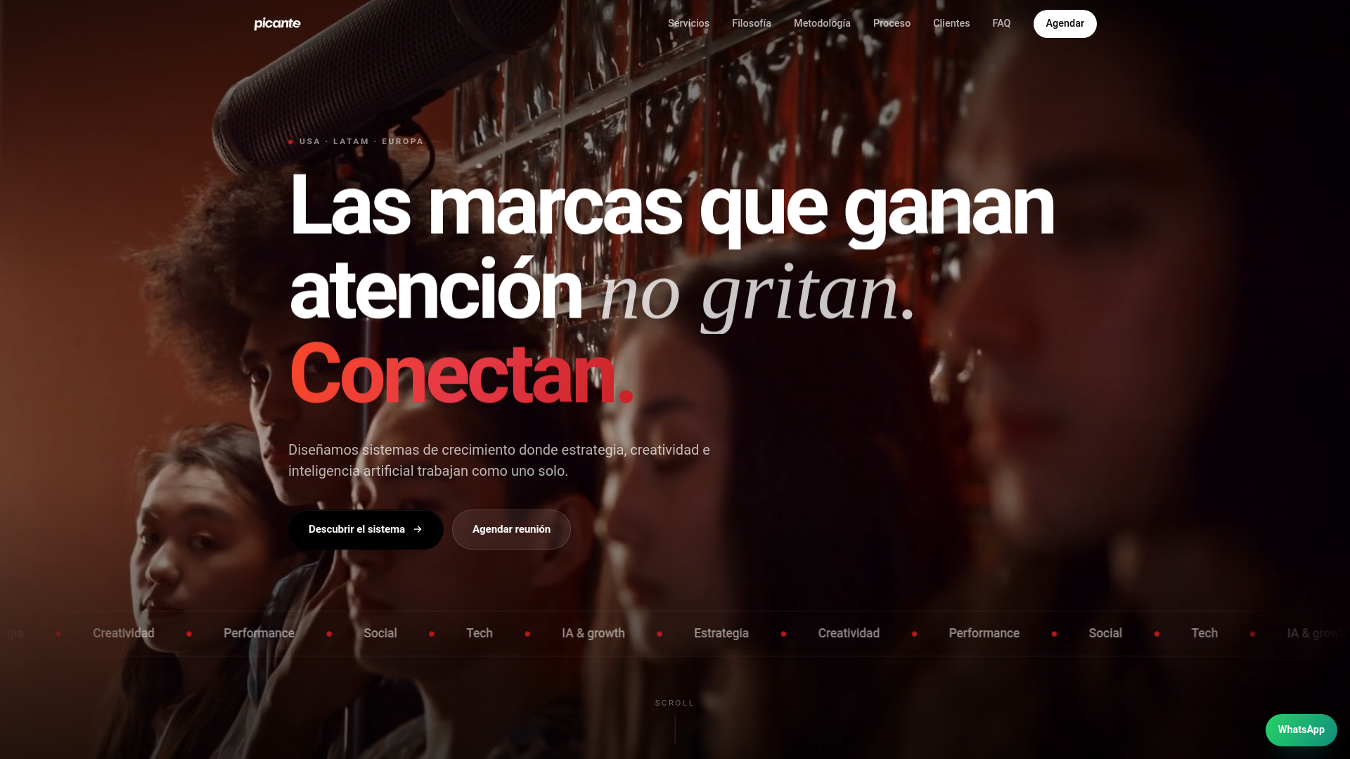 website screenshot of https://wearepicante.com/