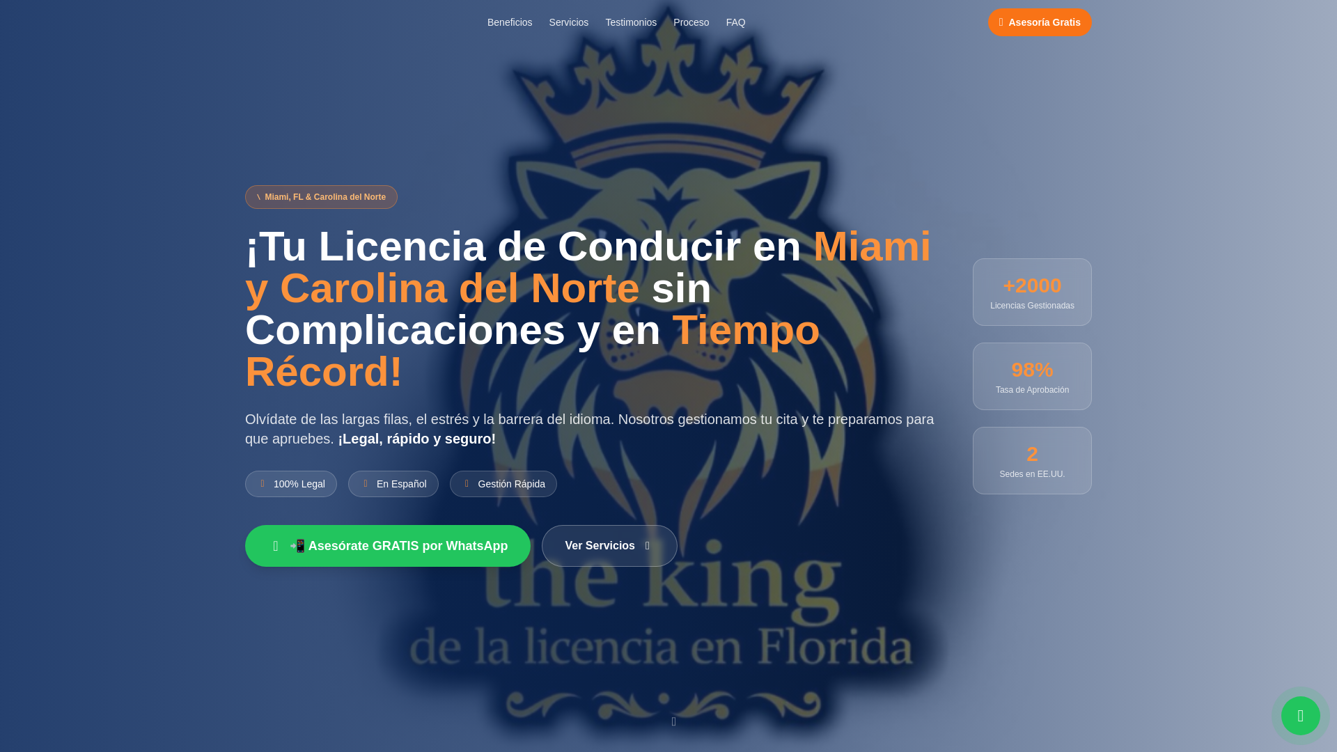 website screenshot of https://thekingdelalicencia.com/