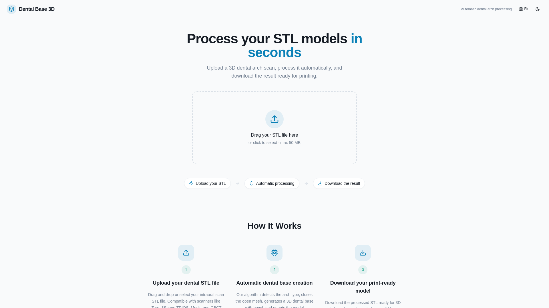 website screenshot of https://dentalbase3d.com/