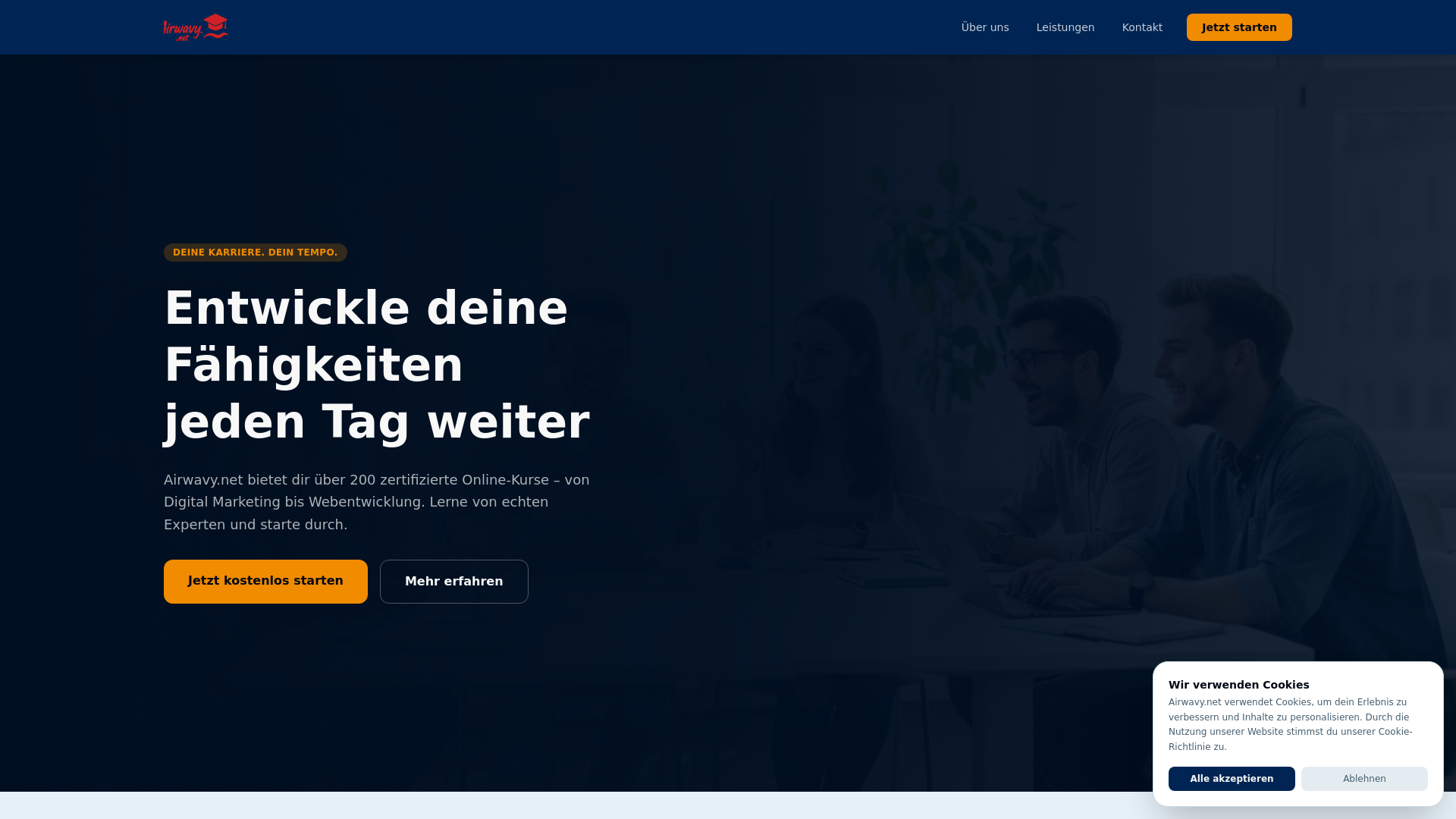website screenshot of https://airwavy.net/