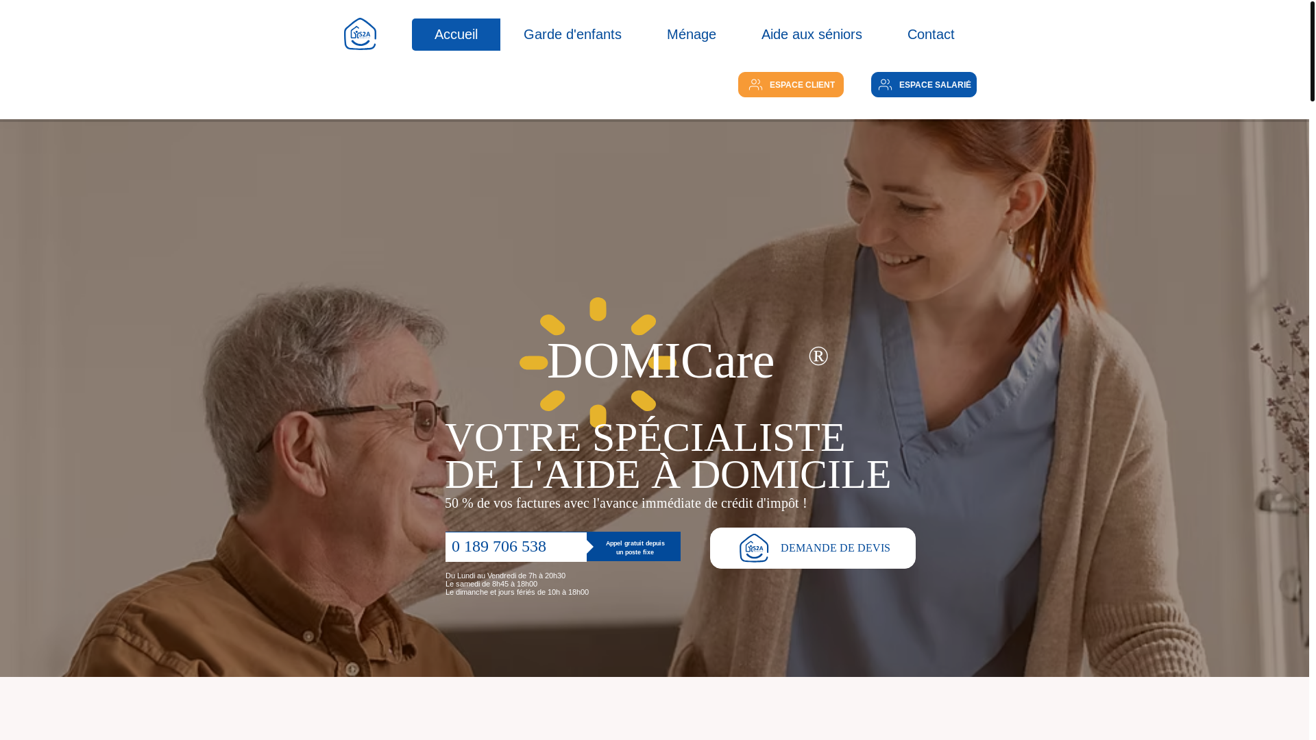 website screenshot of https://domicareservices.fr/