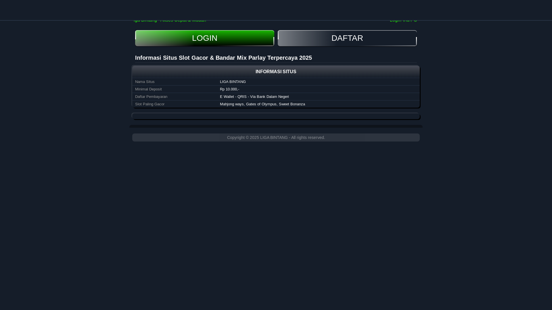 website screenshot of https://cahayabintang.pages.dev/