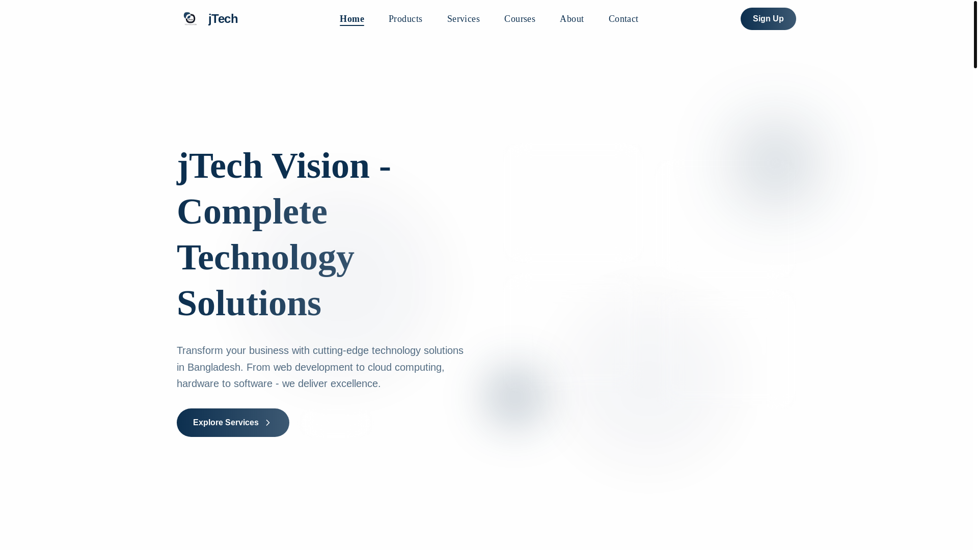 website screenshot of https://jtechvision.com/