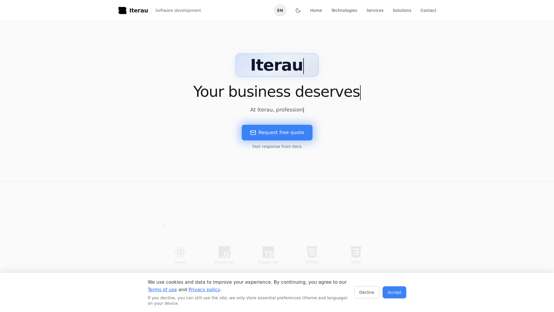 website screenshot of https://iterau.com.br/