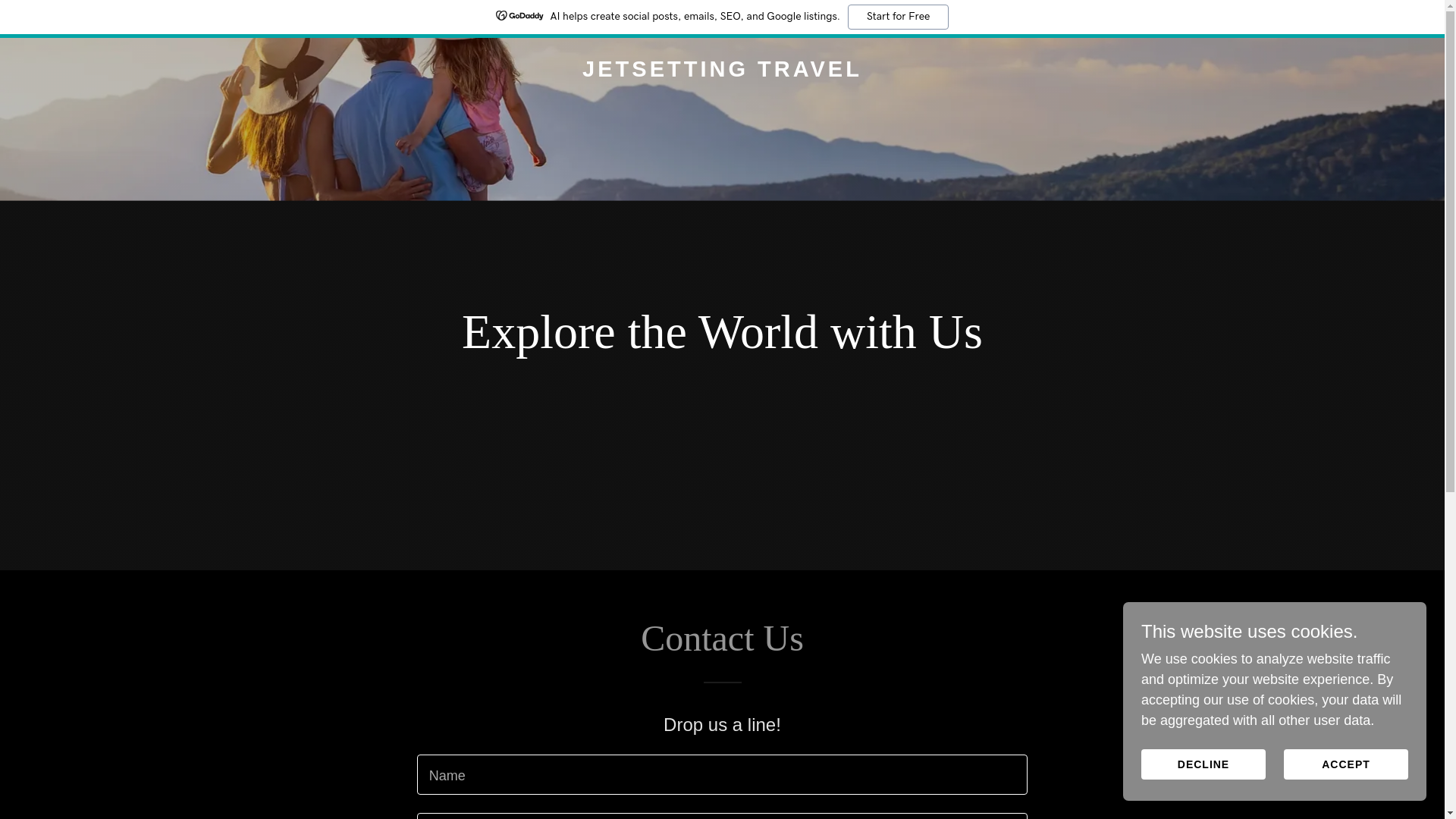 website screenshot of https://jetsettingtravel.co.uk/