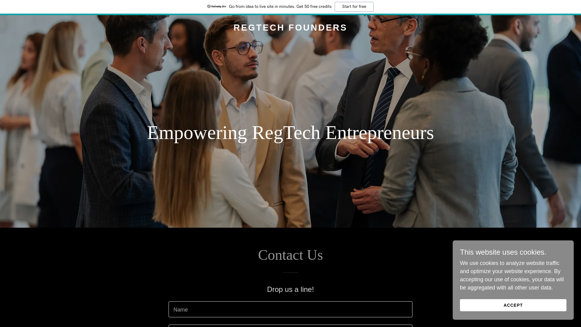 website screenshot of https://regtechfounders.com/