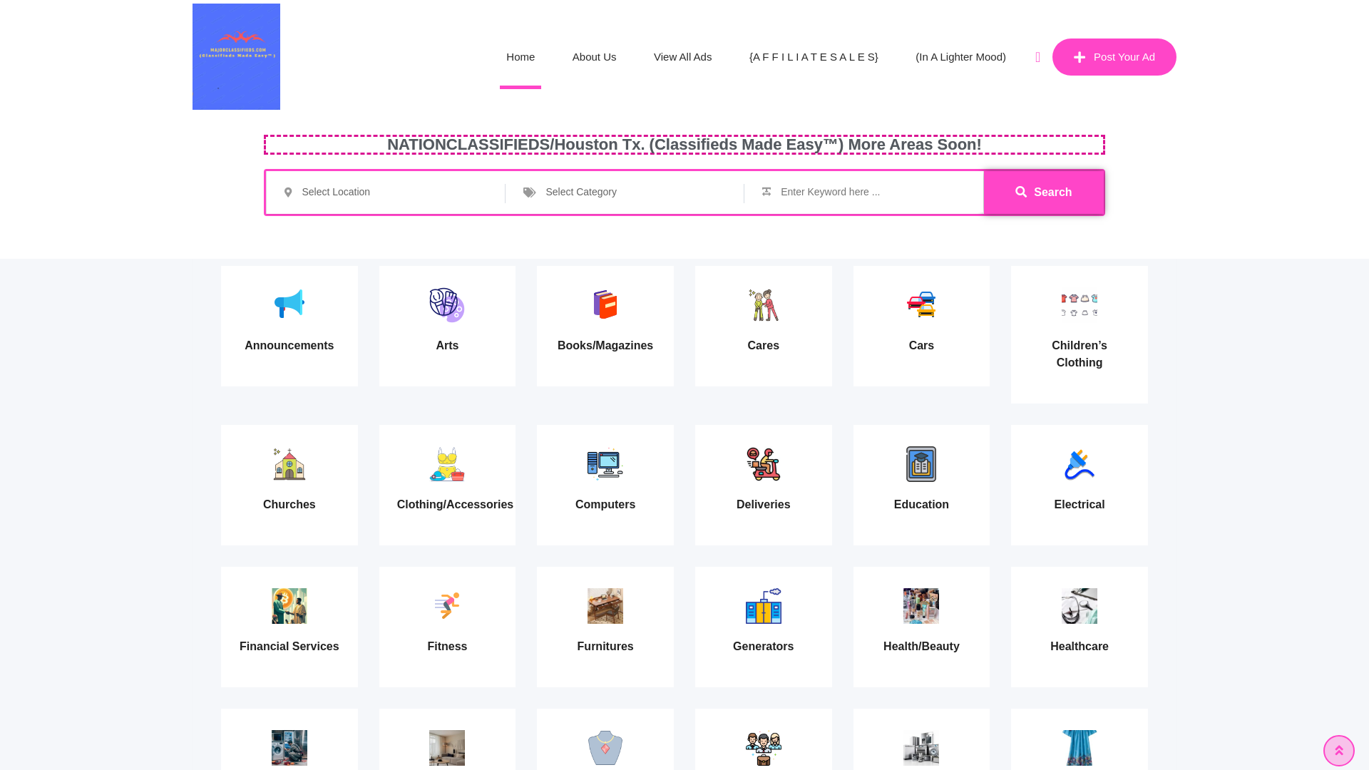 website screenshot of https://phaseclassifieds.com/