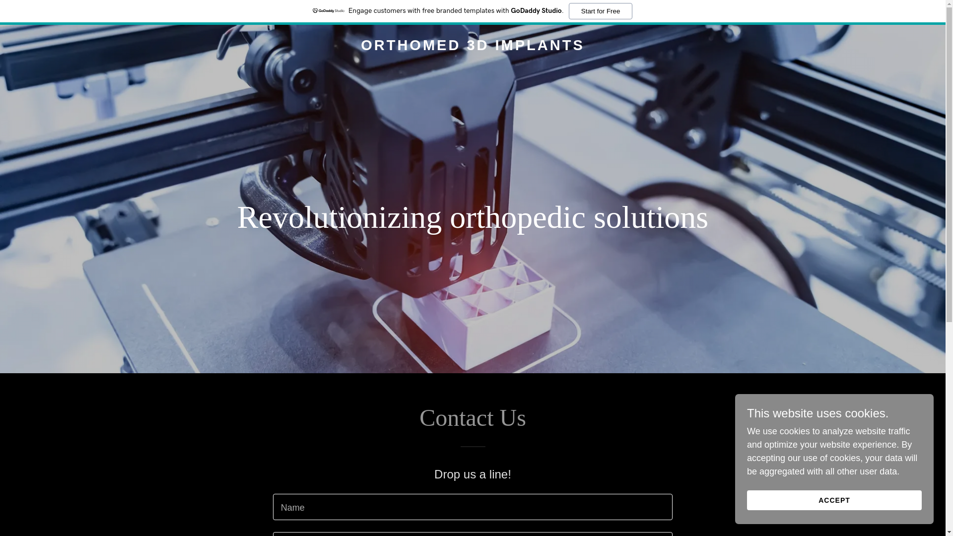 website screenshot of https://orthomed3dimplants.com/
