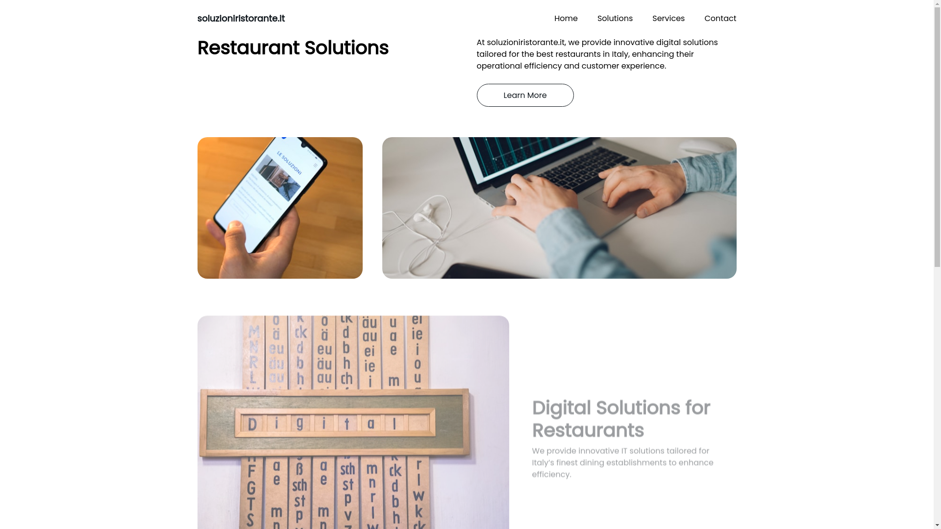 website screenshot of https://soluzioniristorante.it/