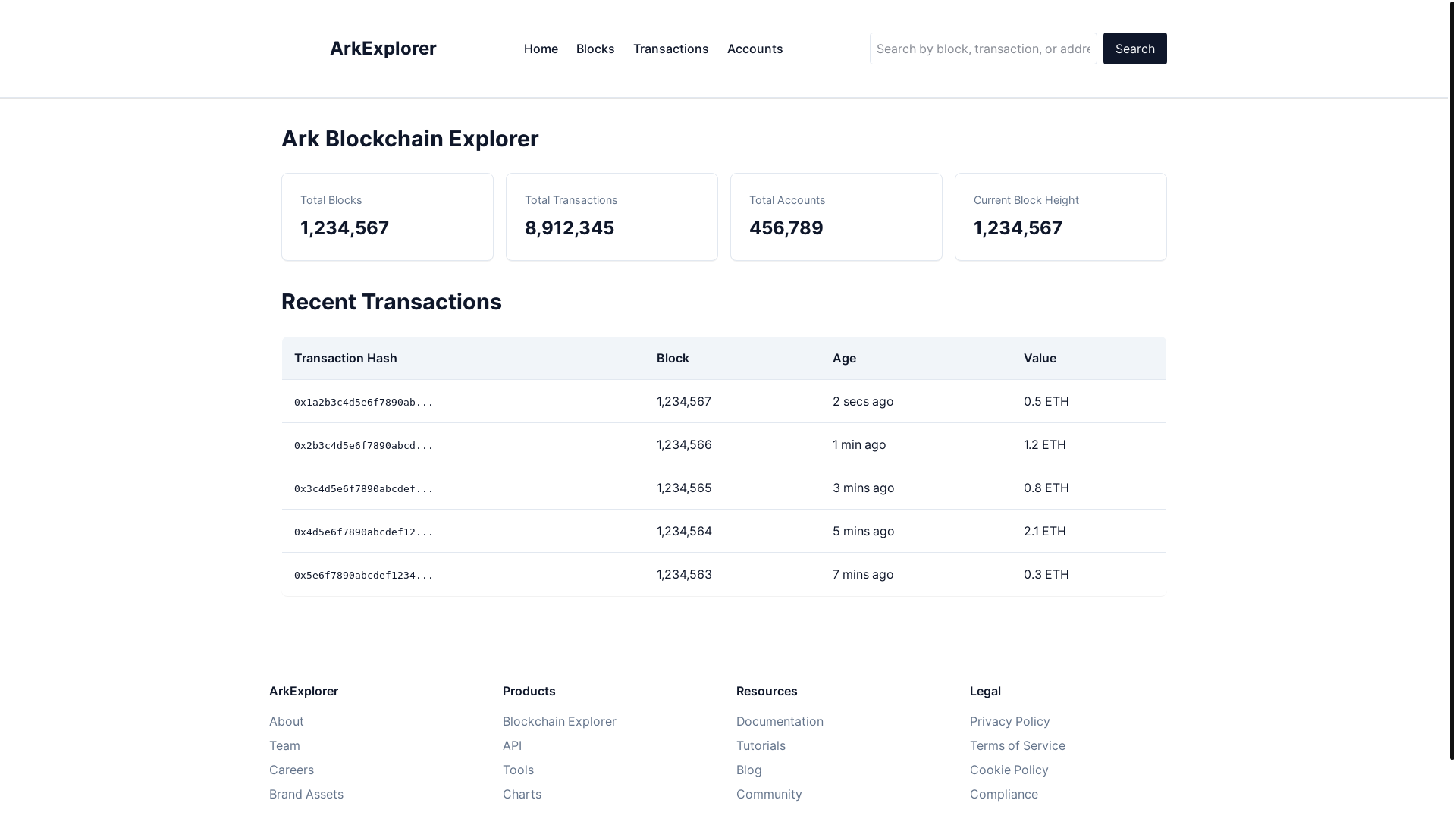 website screenshot of https://arkexplorer.pages.dev/